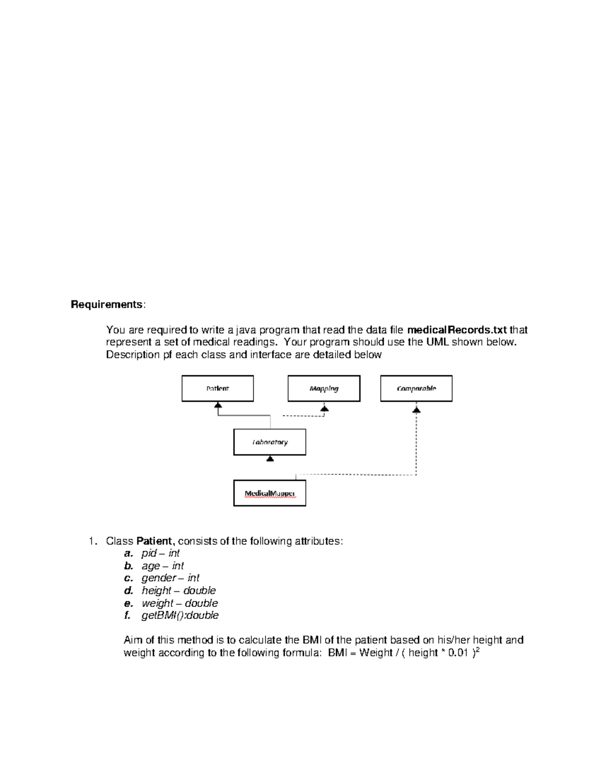 CSC 202 Group Project: Java Program for Medical Record Mapping - Studocu