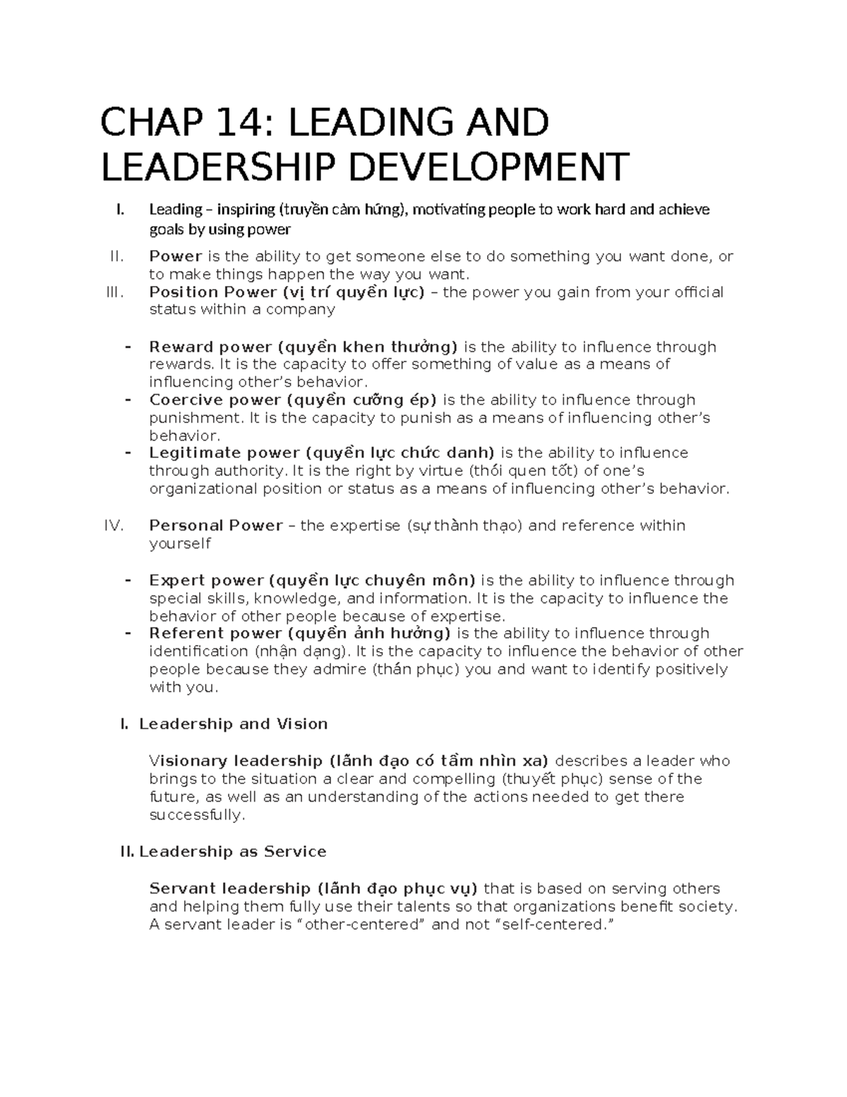 POM 301 Final Exam Notes - Leadership and Personality Insights - Studocu
