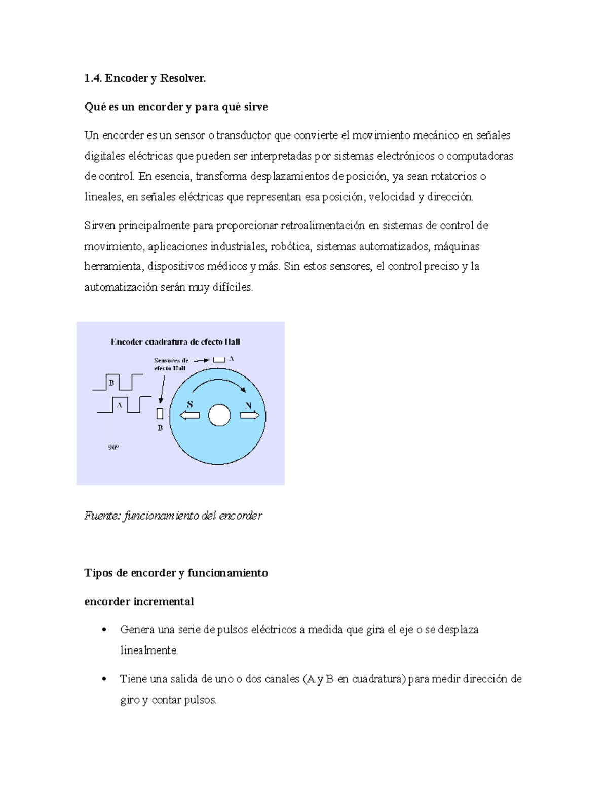 1.4. Encoders y Resolvers: Funciones y Tipos en Sistemas de Control ...