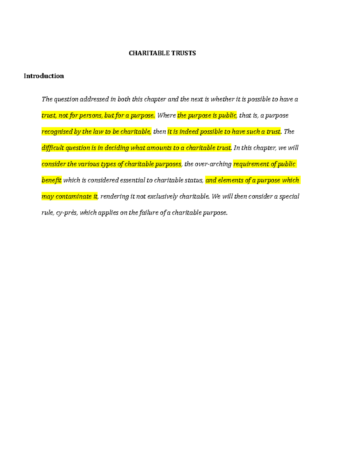 Charitable Trusts - Essential Concepts and Legal Framework Analysis ...