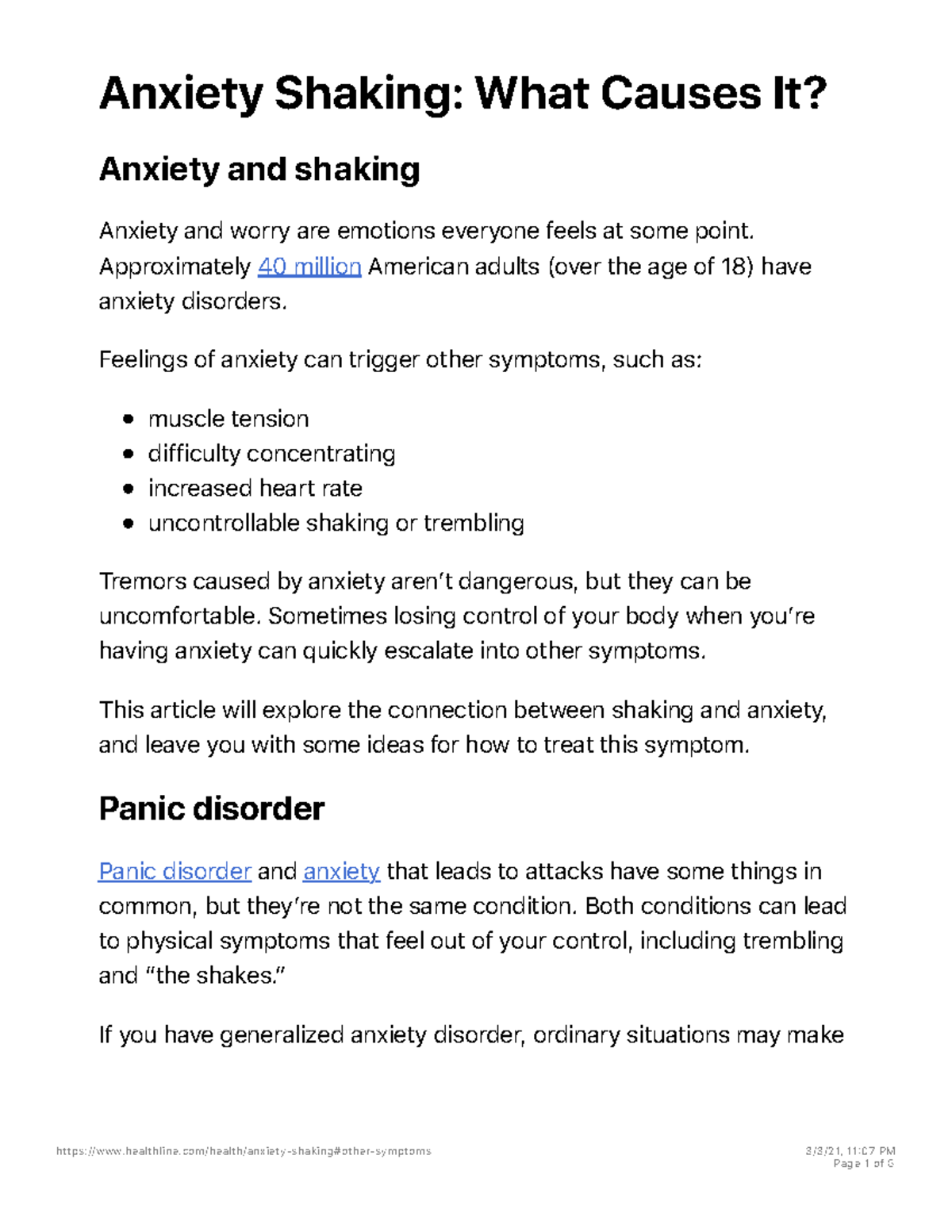 Anxiety Shaking: Causes, Symptoms, and Effective Treatments - Studocu