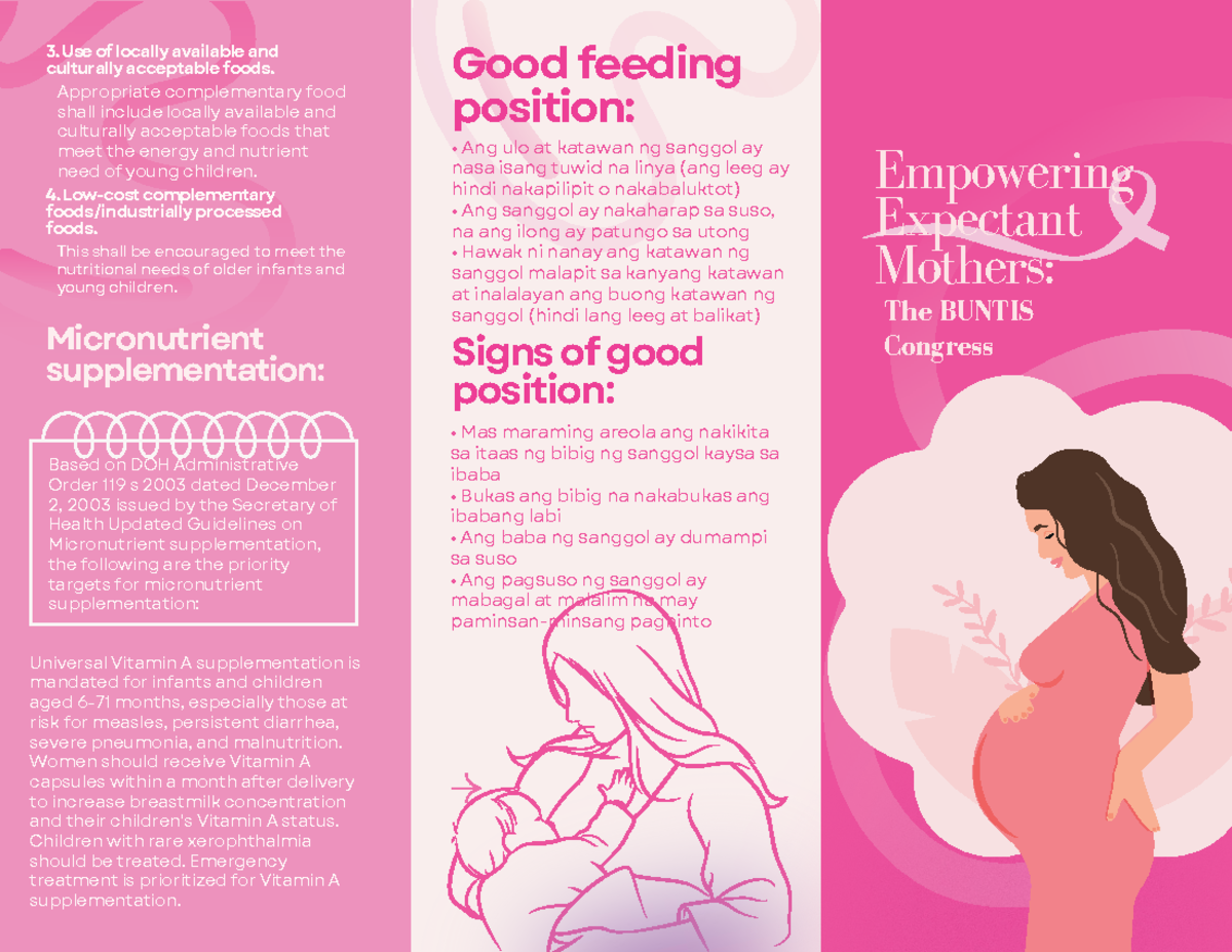 BUNTIS Congress: Nutritional Guidelines for Expectant Mothers - Studocu