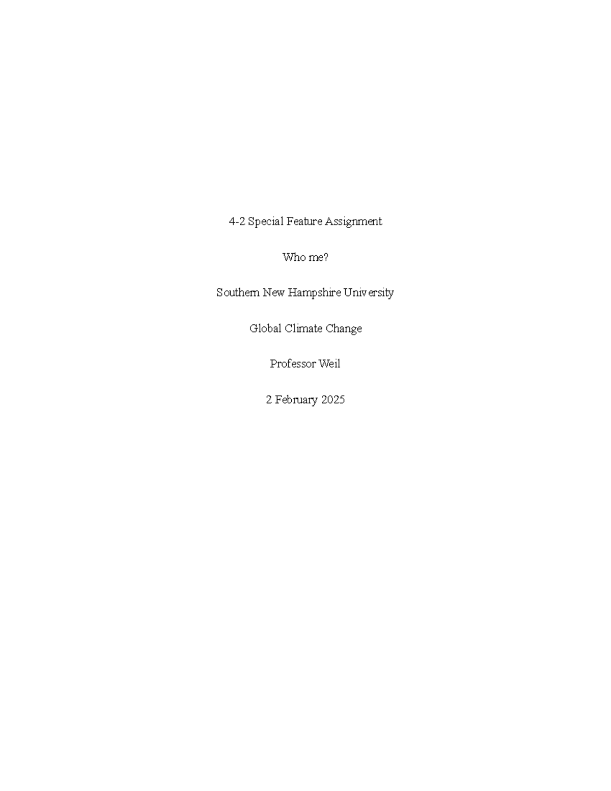 4-2 Special Feature Assignment: Climate Change Overview - Studocu