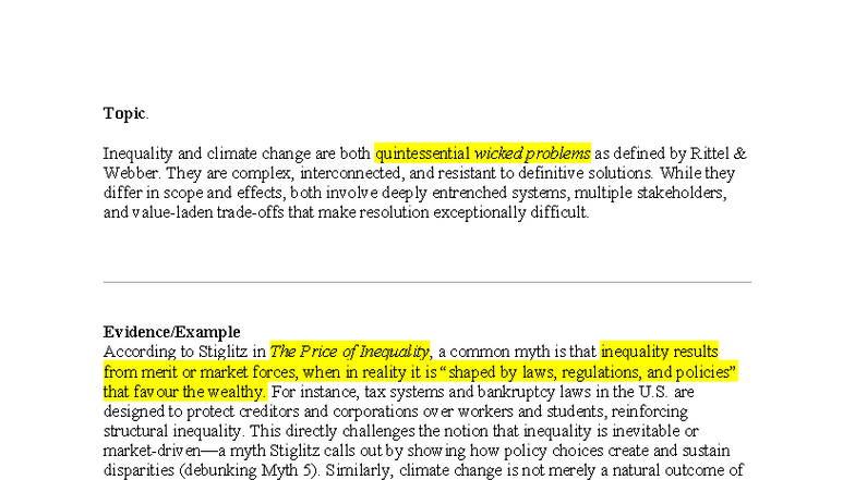 IBUS2302 Lecture Notes: Inequality & Climate Change as Wicked Problems ...