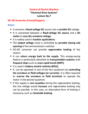 Lec7 - Notes and practice materials - Control of Electric Machine ...