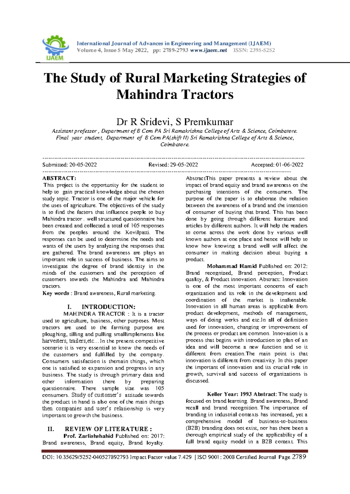 Rural Marketing Strategies of Mahindra Tractors: A Study (B Com PA ...
