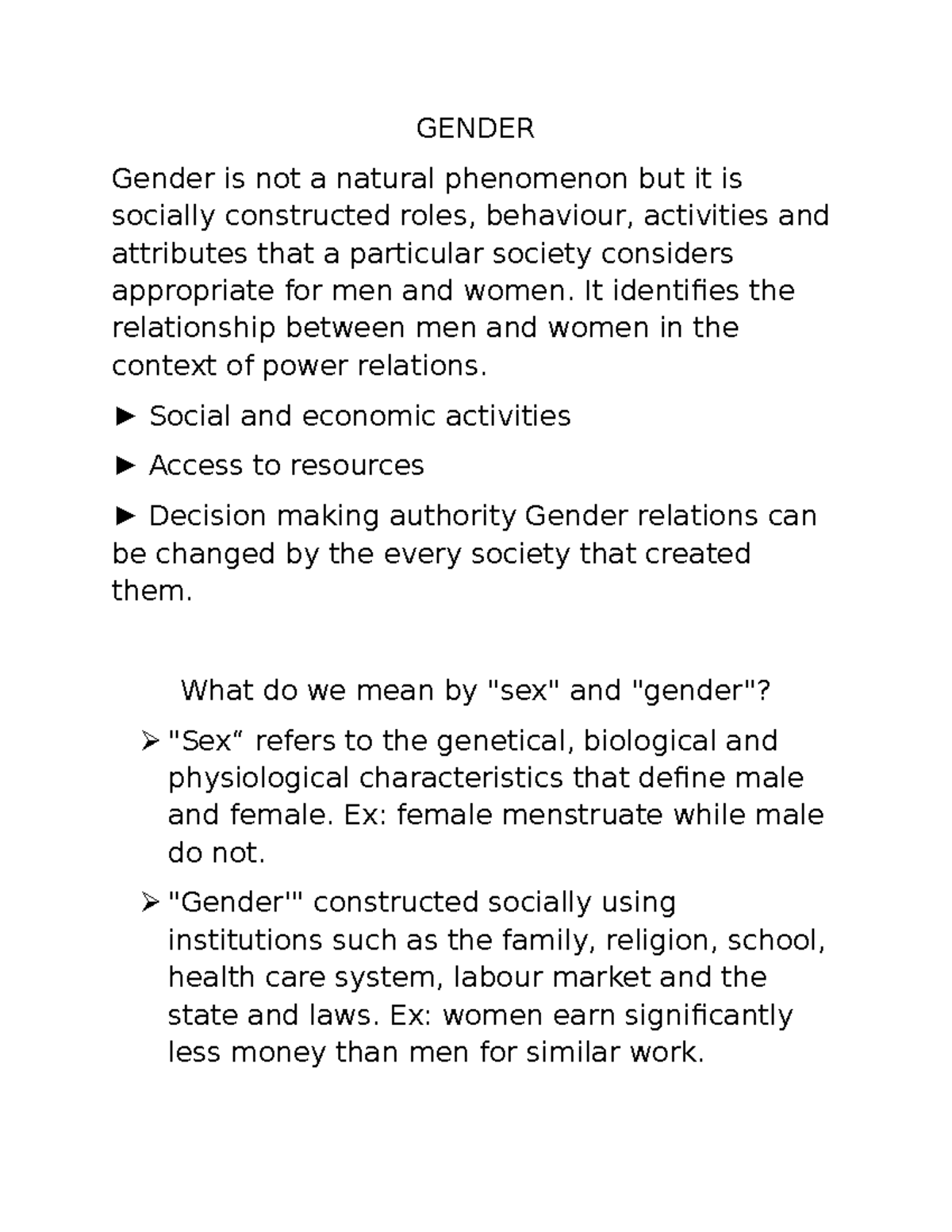 Gender Roles and Social Constructs - BET - Studocu
