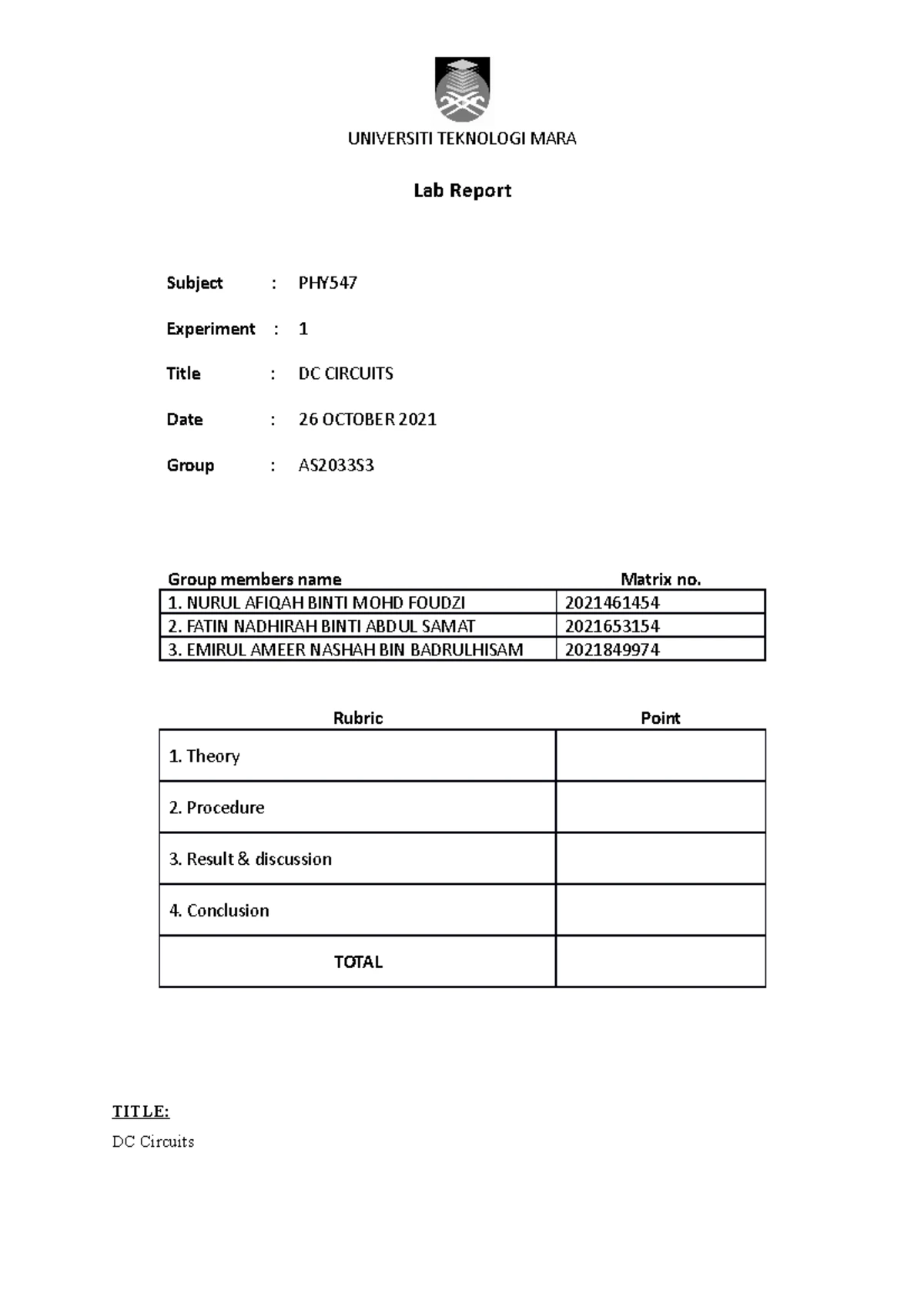 Notes MAT491 - Chapter 2 - Vectors - CHAPTER 2: THREE DIMENTIONAL SPACE ...