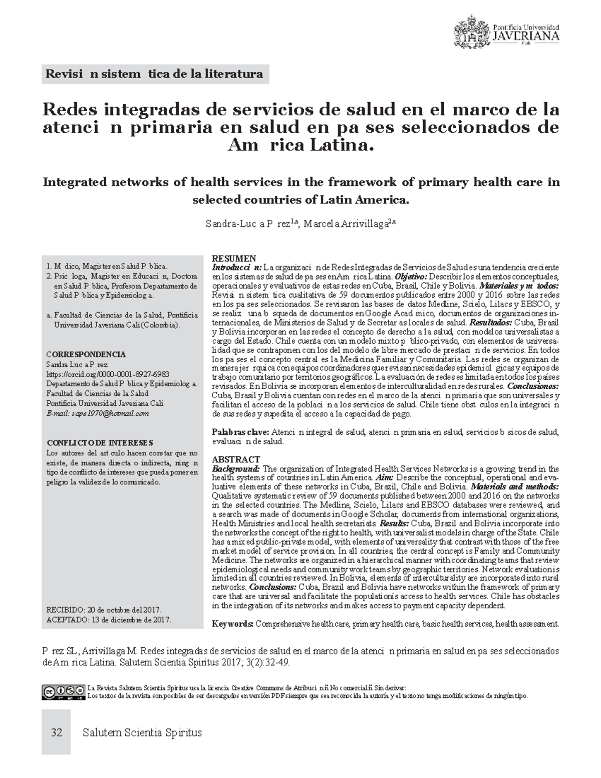 Redes Integradas de Servicios de Salud en Atención Primaria en América ...