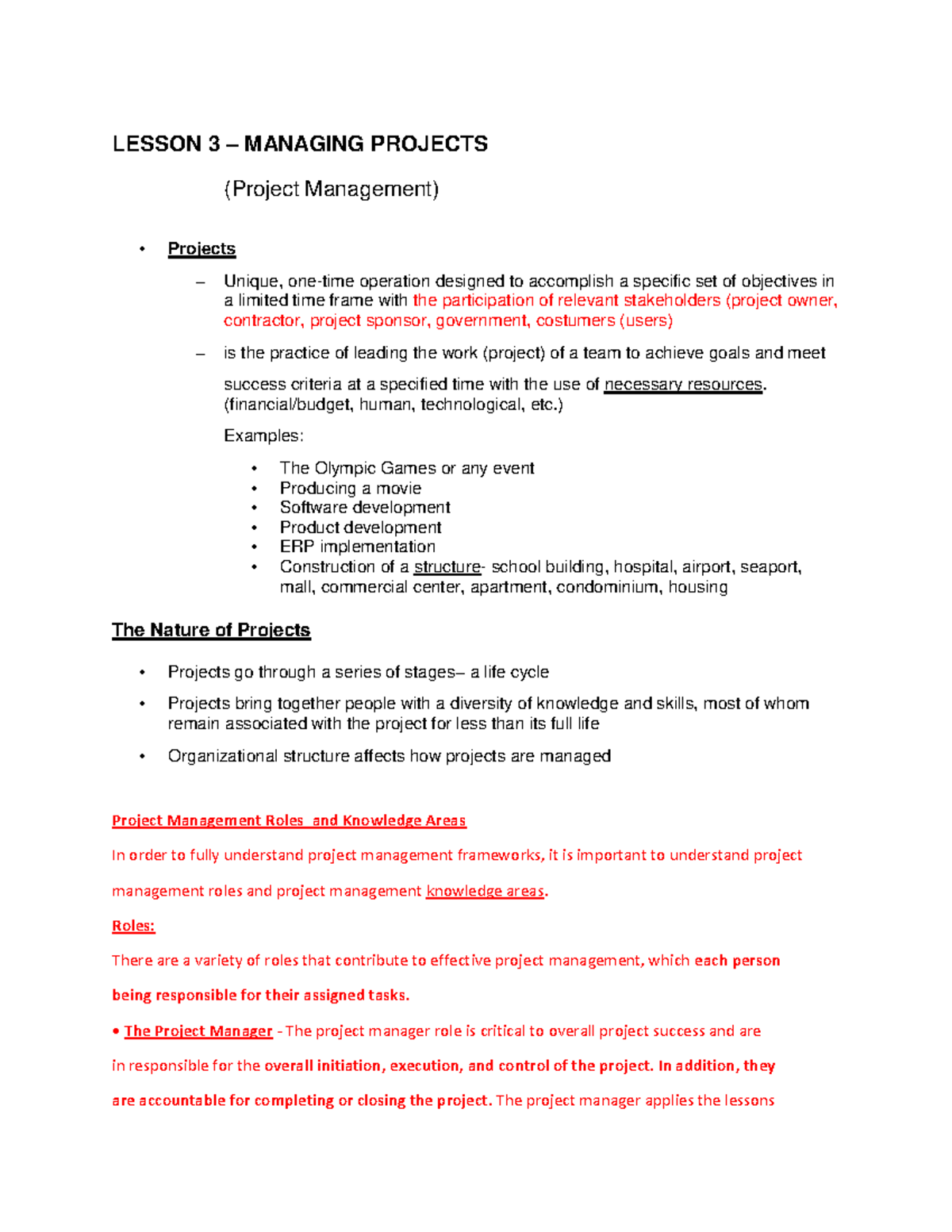 Lesson-3.Managing-Projects.OM.TQM - LESSON 3 – MANAGING PROJECTS ...