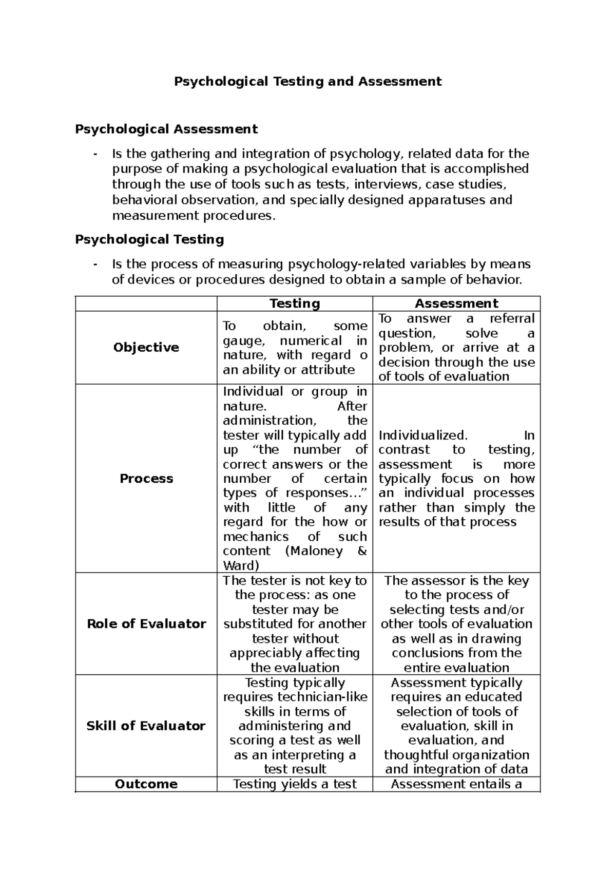 Personality Assessment – PSYC 100: Principles of Psychology F25