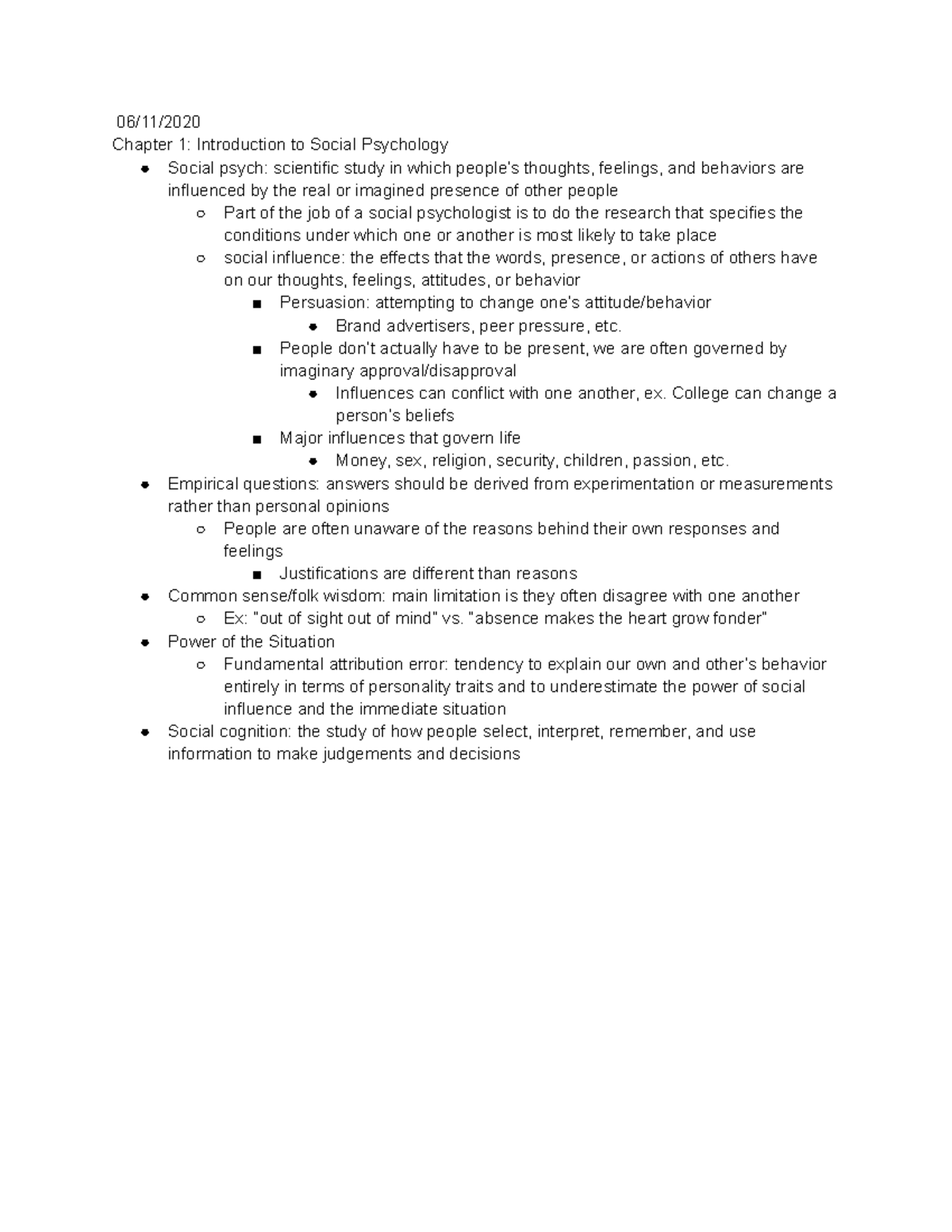 Chapter 1 - Social Psychology: Understanding Social Influence - Studocu