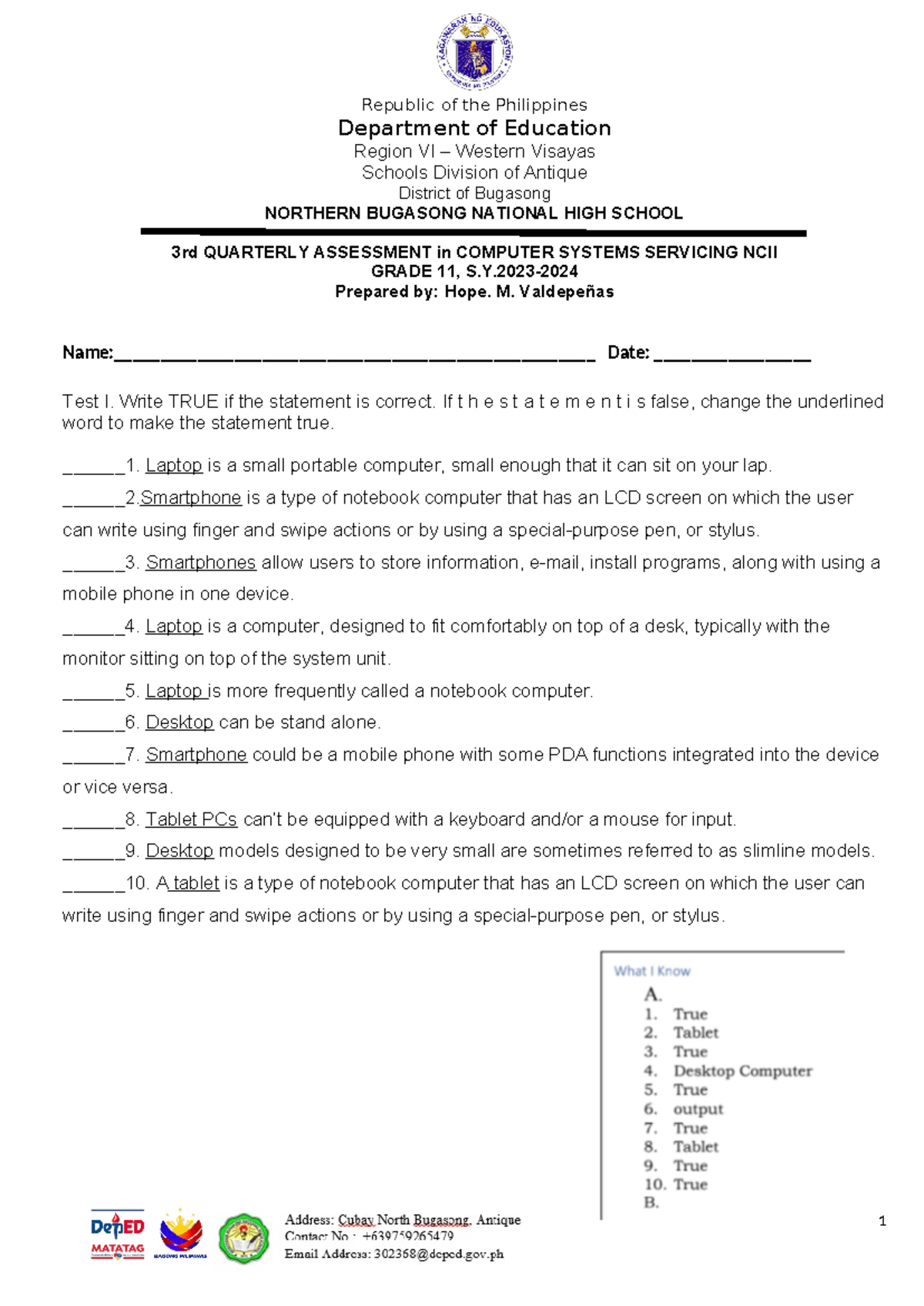 CSS11 3rd Quarter Final Exam Assessment in Computer Systems - Studocu