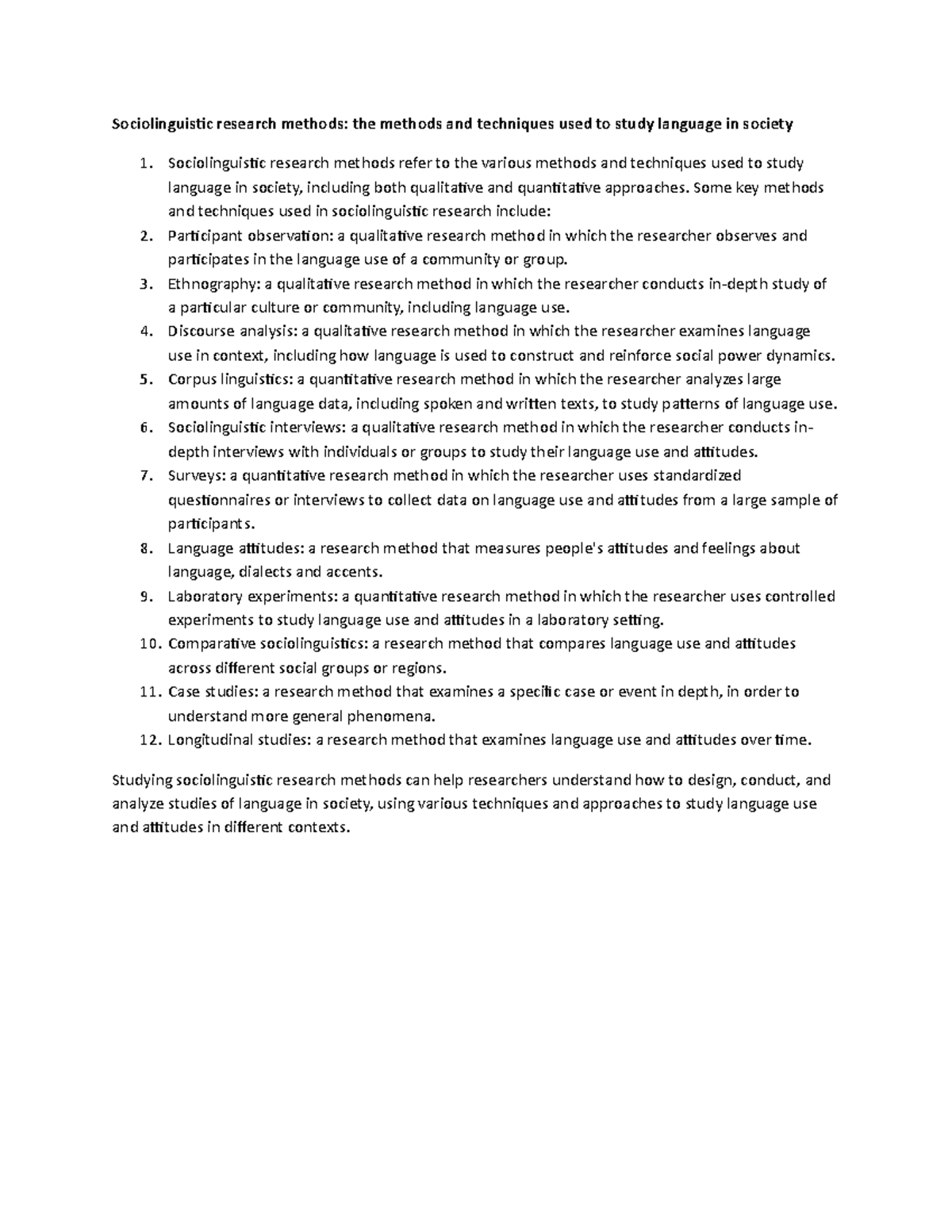 Sociolinguistic Research Methods: Techniques & Approaches Explained ...