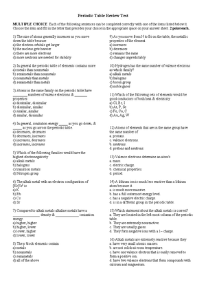 CHEM 120 Unit 2 Lab OL Lab 3 Periodic Table of Elements - OL Lab 3 ...