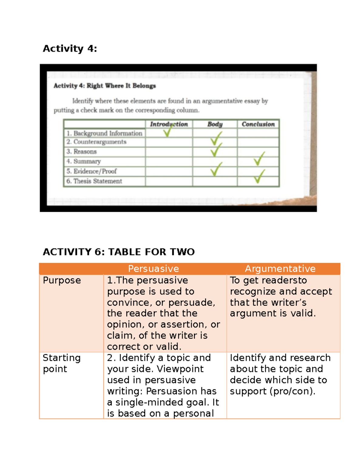 Asynchronous activity - Activity 4: ACTIVITY 6: TABLE FOR TWO ...