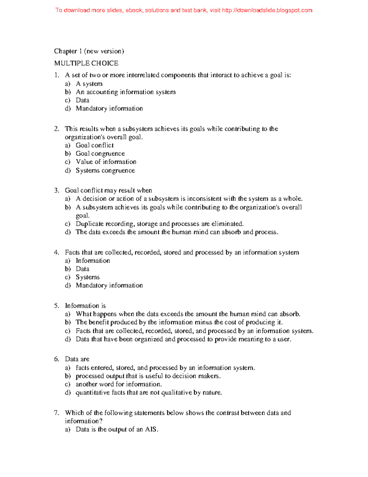 Key Answers for Accounting Information System (AIS) - Chapter 1 - Studocu