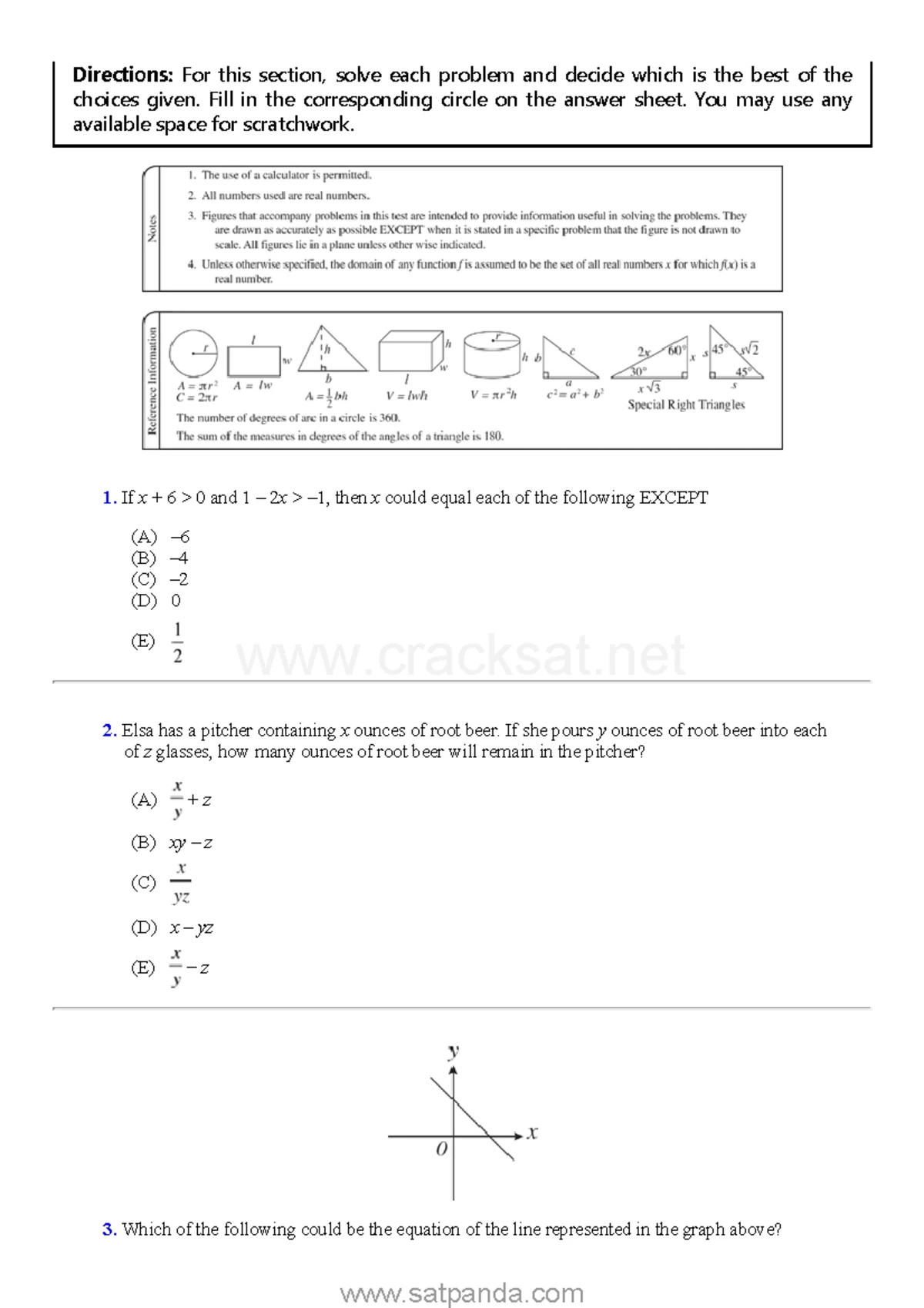 SAT Math Practice Test 7: Problem Solving Strategies and Solutions ...