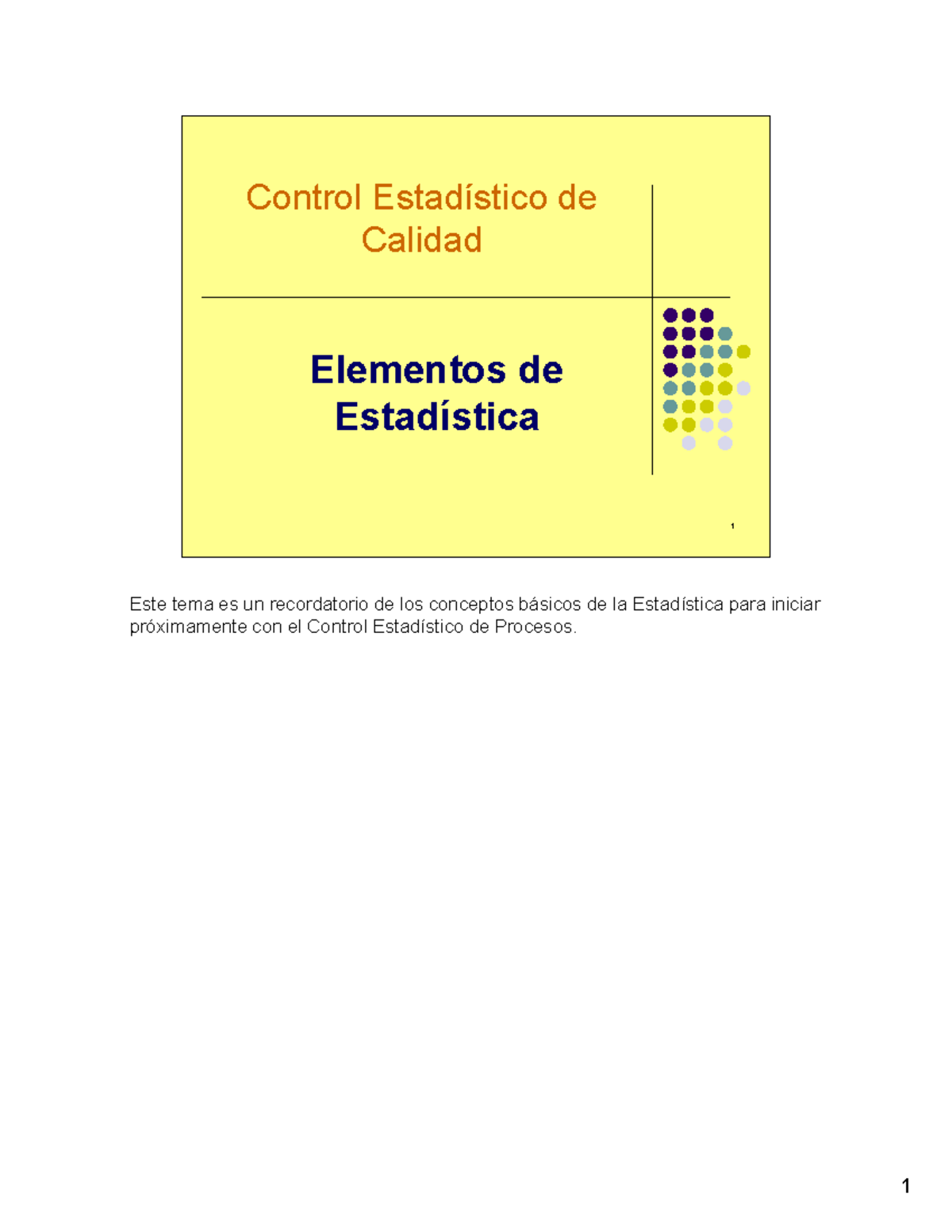 3.- Elementos de Estadística.. 2S21 - 1 Elementos de Estadística ...