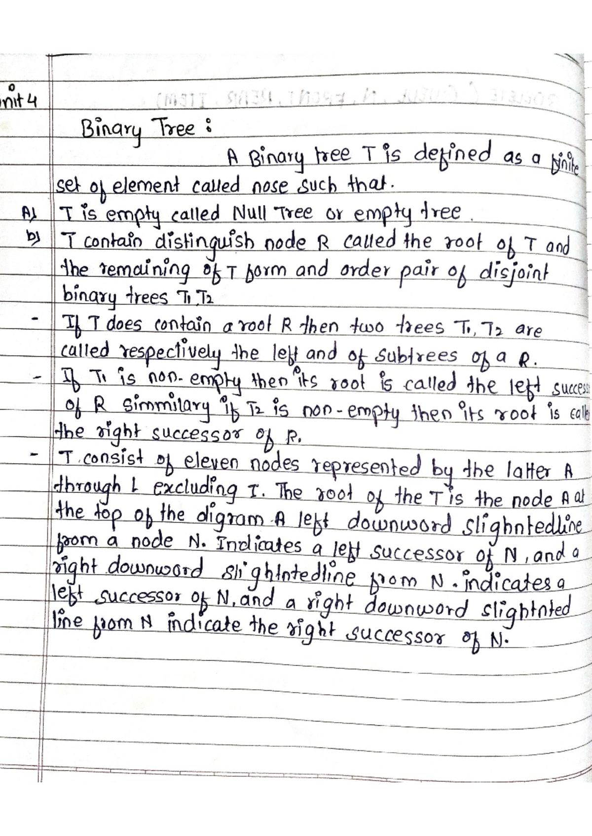 DS Unit 4: Binary Trees and Graphs in C Programming - Studocu