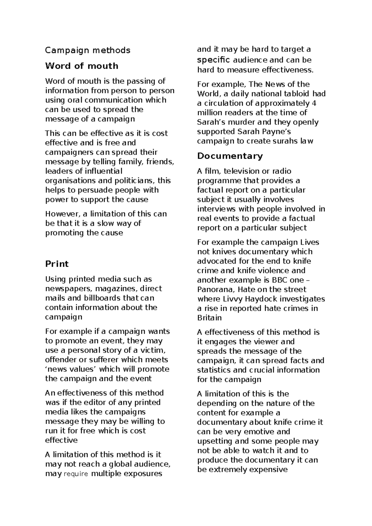 Campaign Methods: AC 2.2 Analysis of Communication Strategies - Studocu