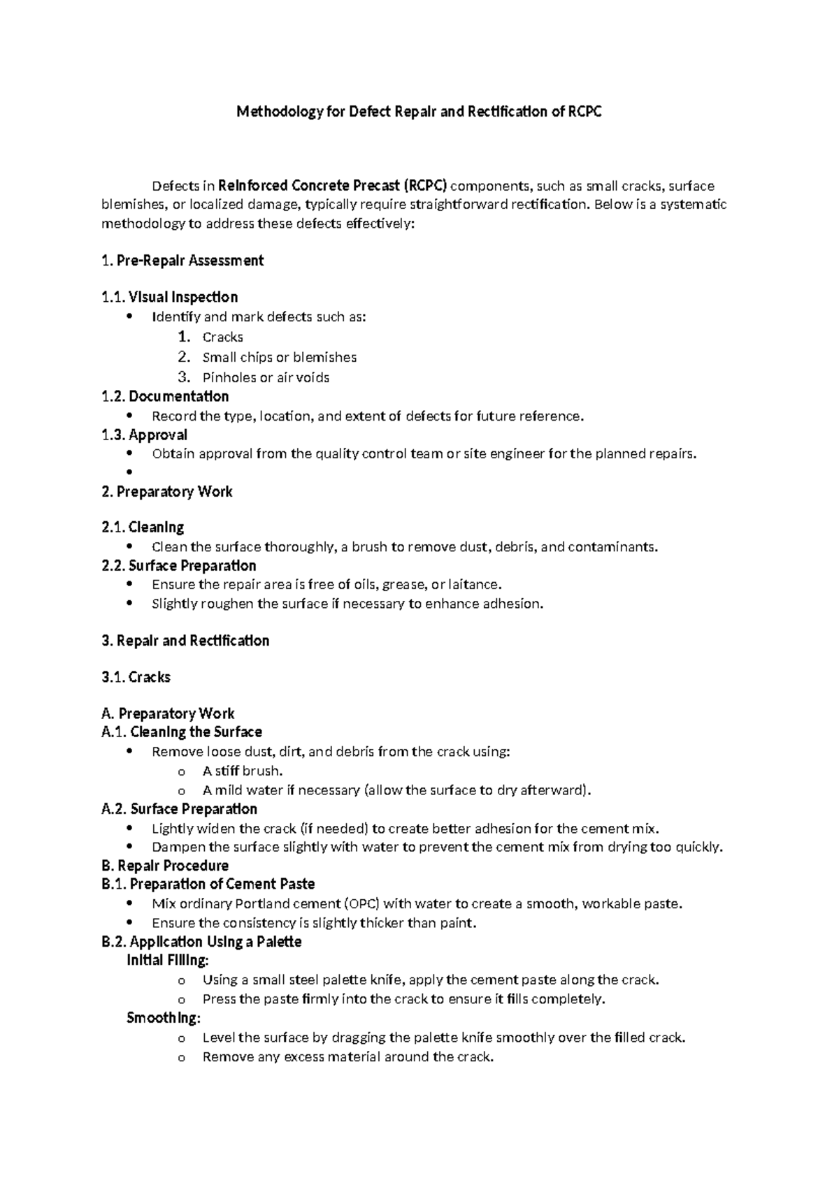 RCPC 102: Methodology for Effective Rectification of Concrete Defects ...