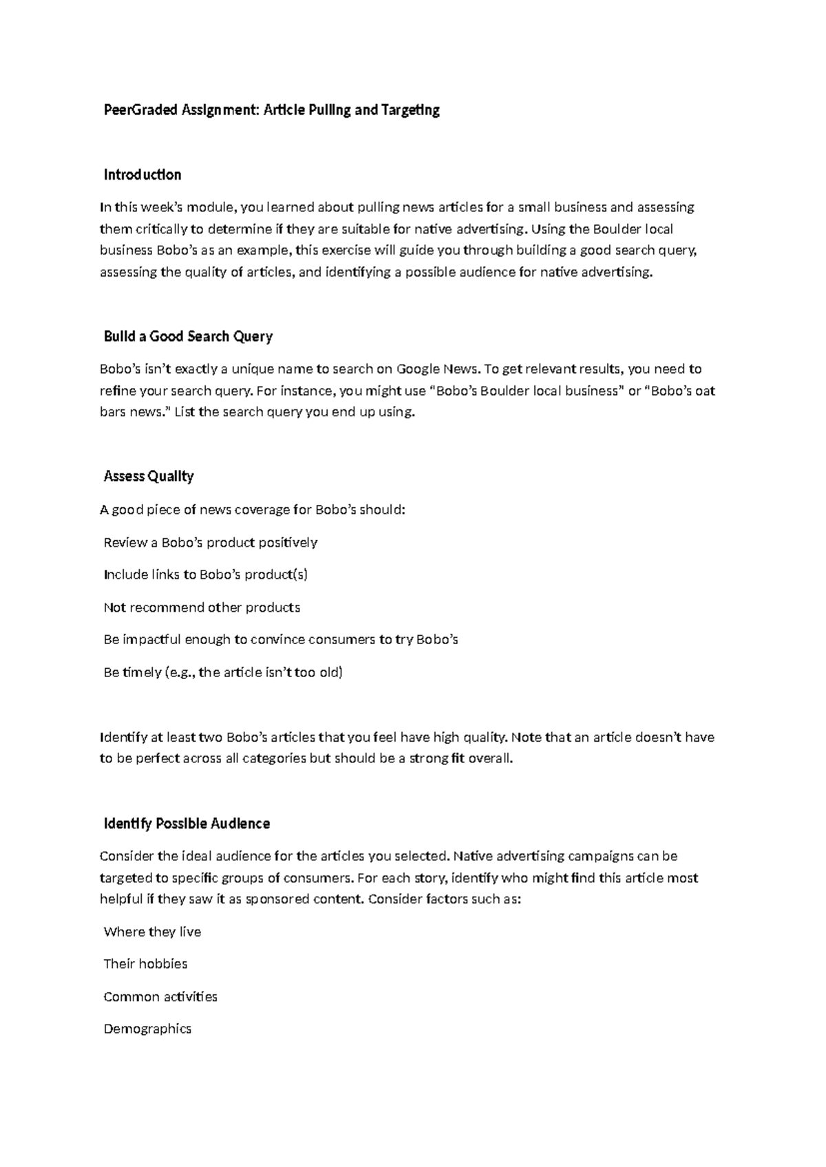 Native Advertising Prospecting - PeerGraded Assignment: Article Pulling ...