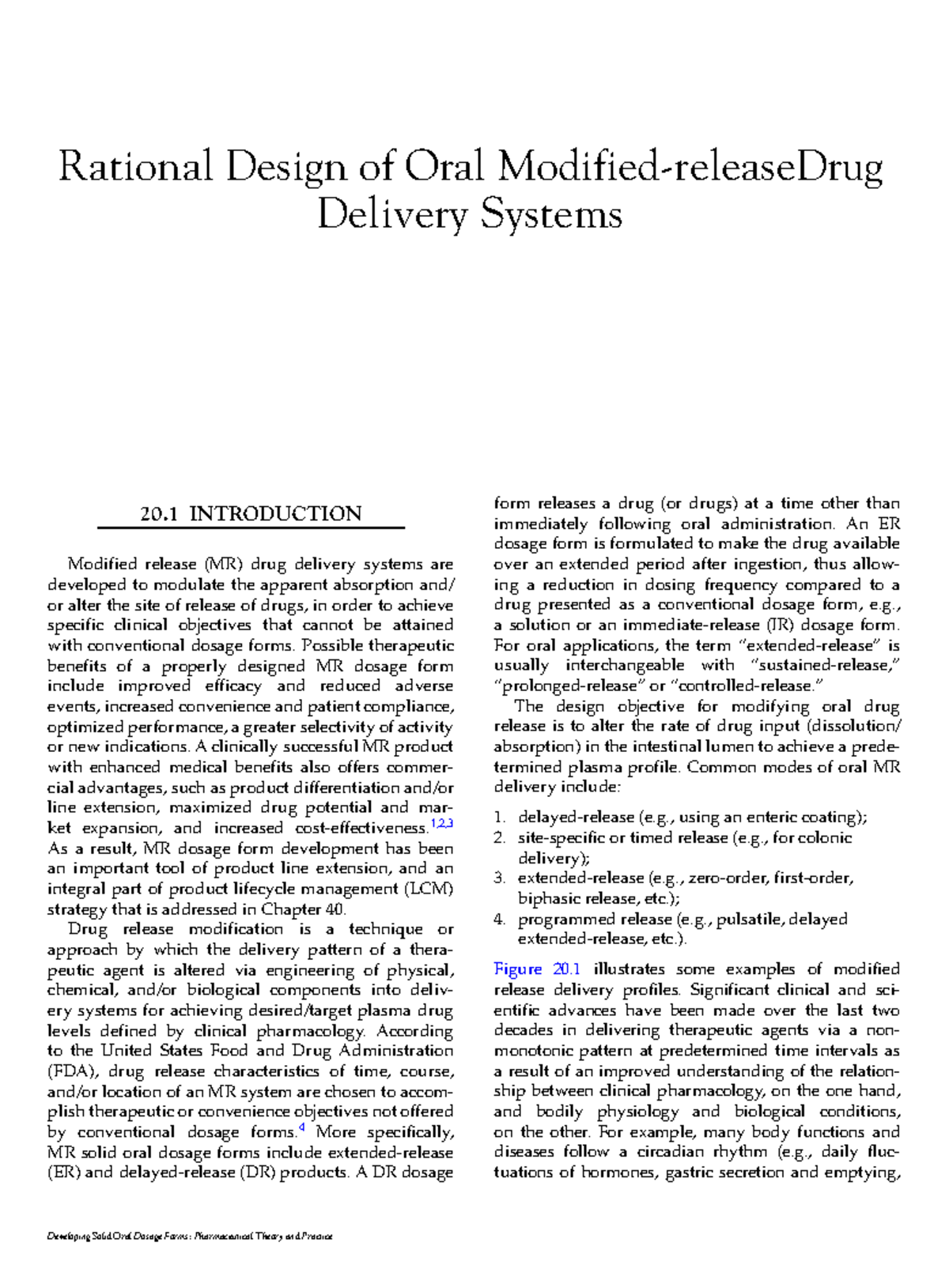 Rational Design of Oral Modified-Release Drug Delivery Systems (PHAR ...