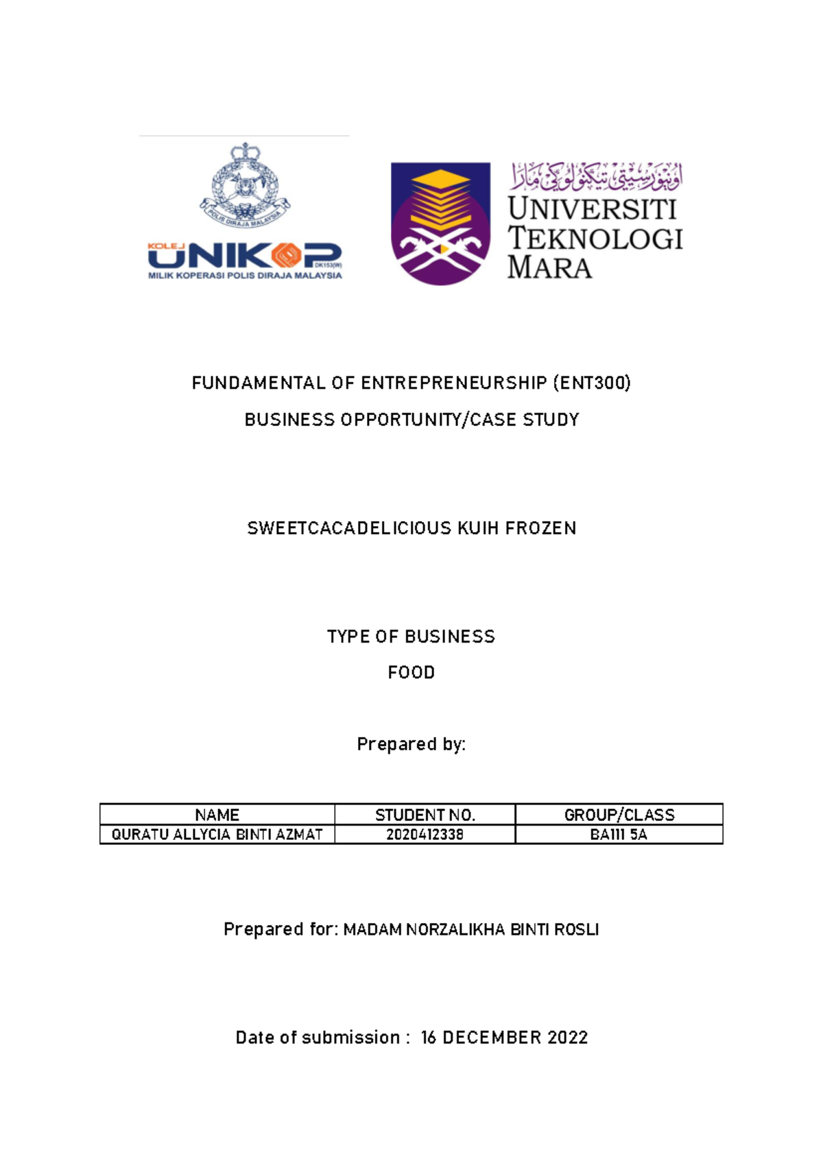 Fundamental OF Entrepreneurship PDF - FUNDAMENTAL OF ENTREPRENEURSHIP ...