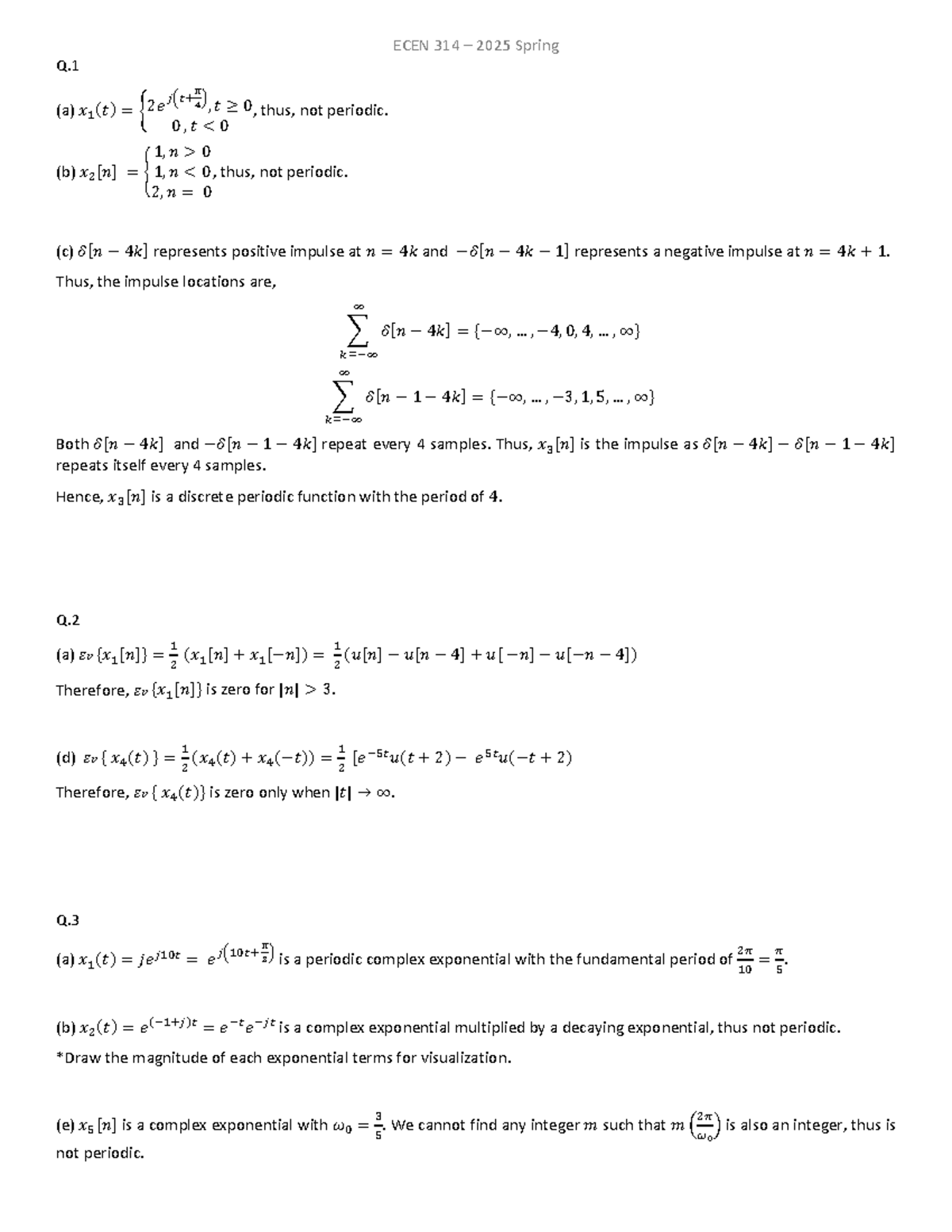 ECEN314 2025SP HW4 Solutions - Detailed Homework Analysis - Studocu