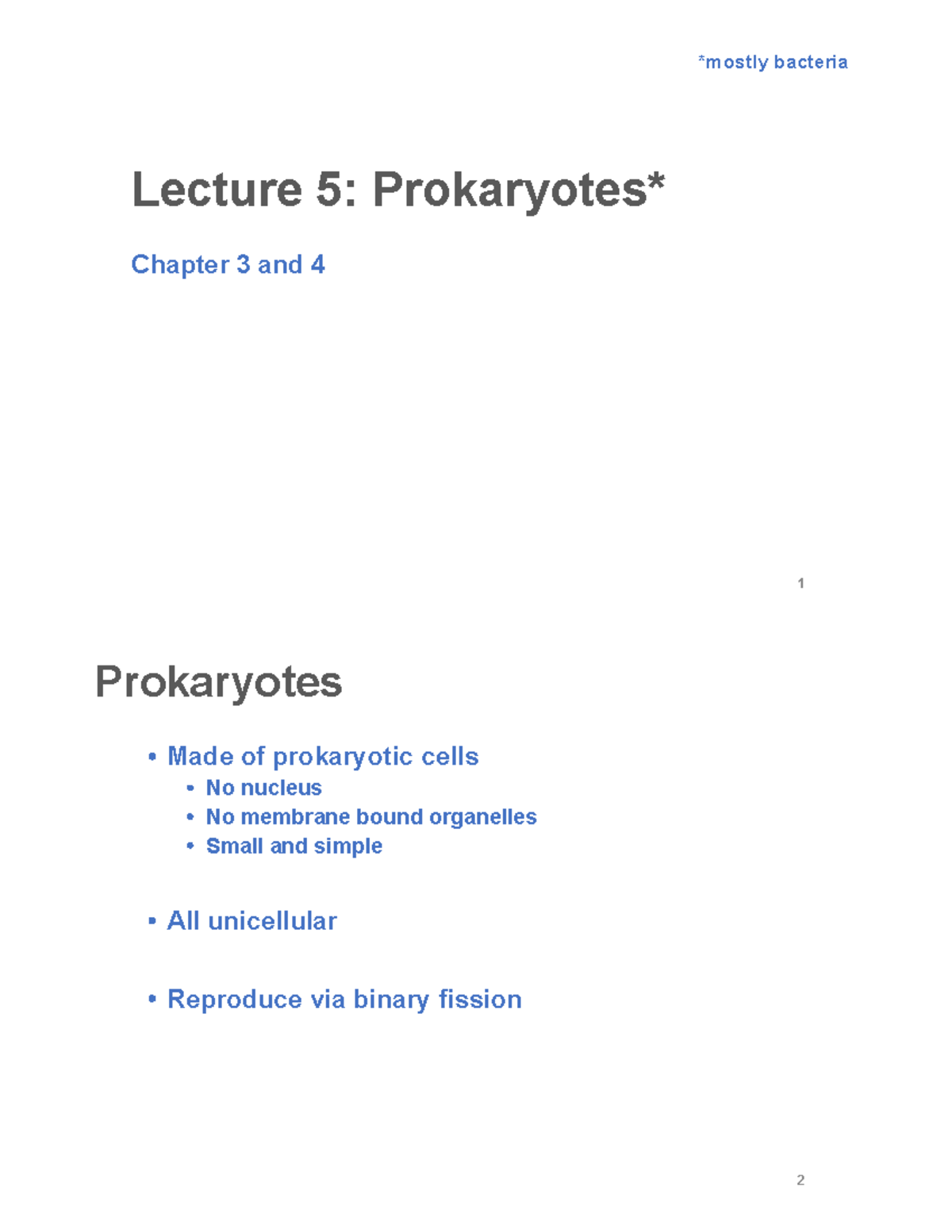 Lecture 5: Prokaryotes - Structure, Function, and Medical Implications ...
