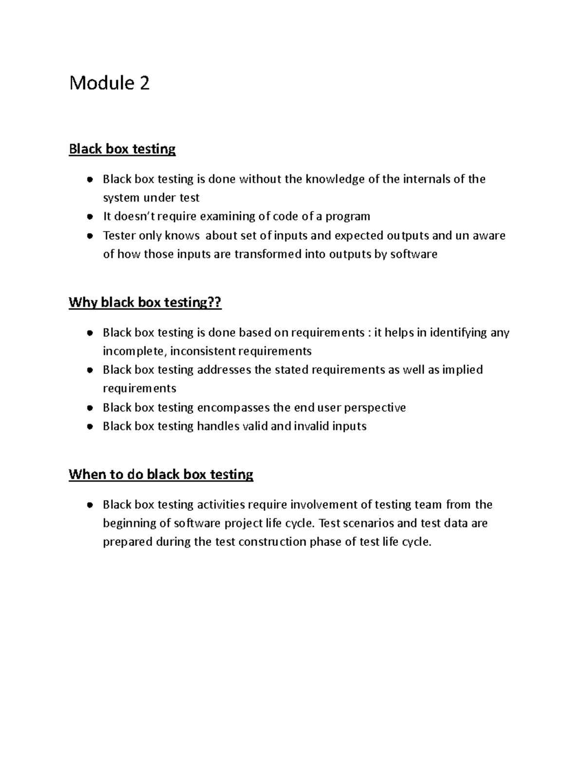 ST-Module 2 - Comprehensive Notes on Black Box Testing Techniques - Studocu