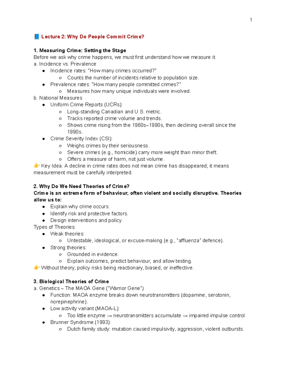 Lecture 2: Understanding Crime Measurement and Theories - Studocu