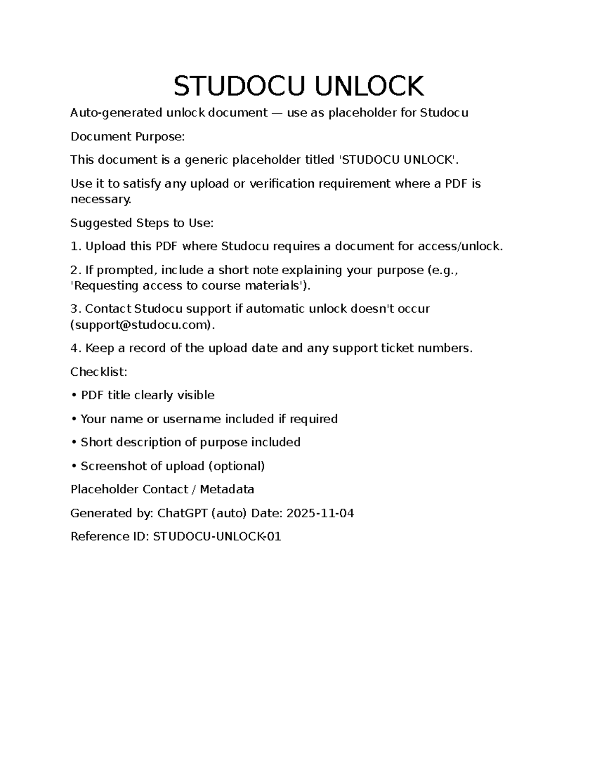 Studocu Unlock Document Placeholder Guide - Studocu
