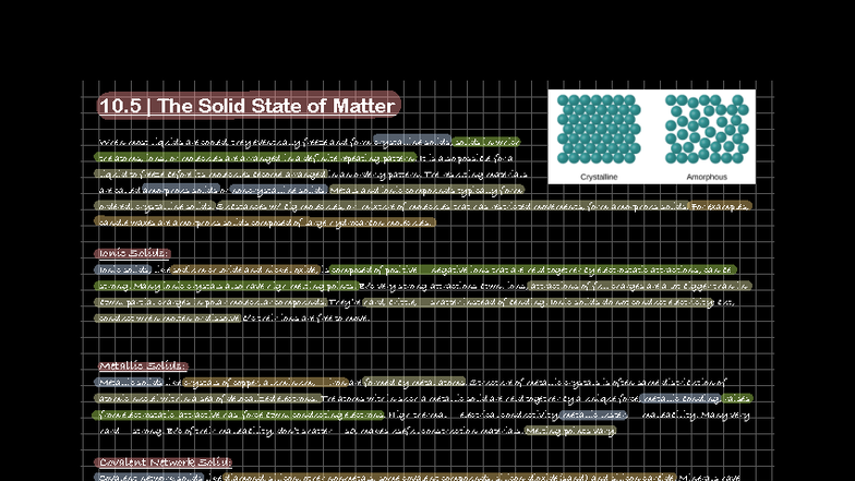 10.5 The Solid State of Matter: Crystalline vs Amorphous Solids - Studocu