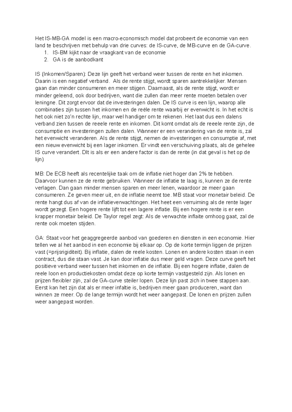 IS-MB-GA Model Uitleg: Macro-economisch Analyse en Verhoudingen ...