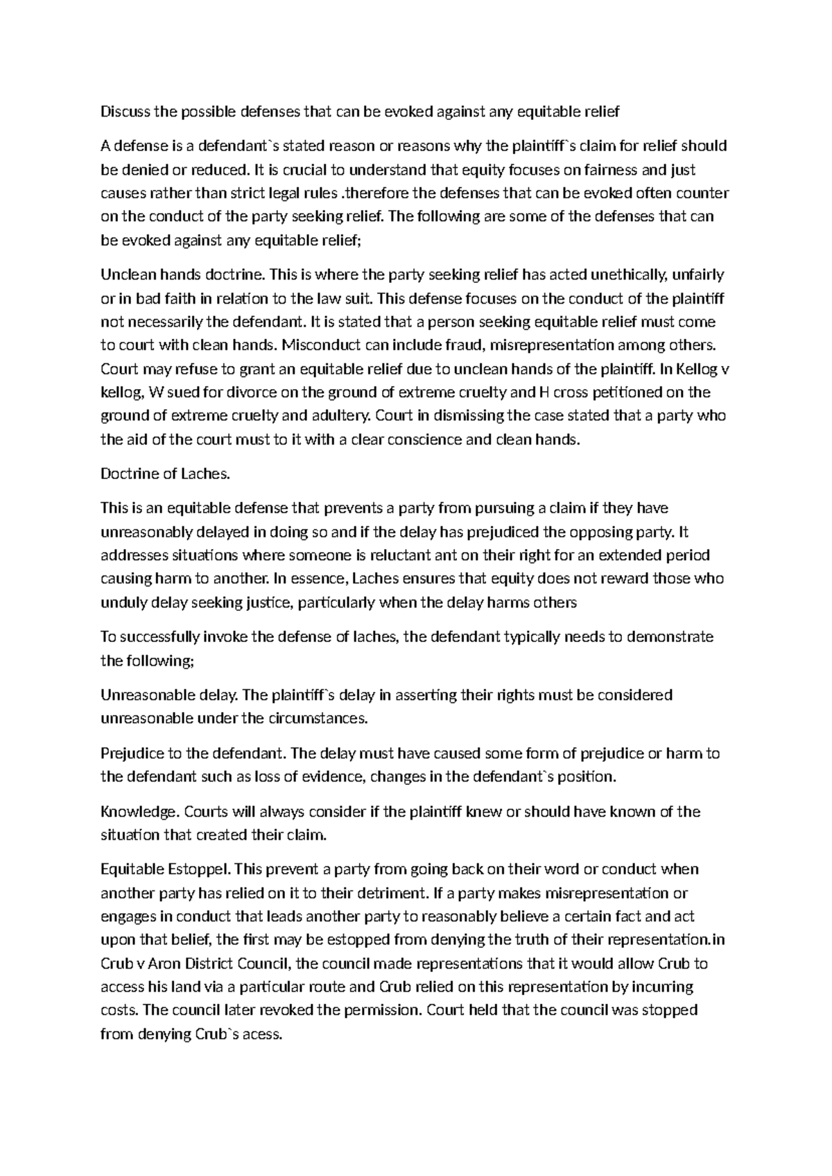 Equity Law Defenses: Unclean Hands, Laches, and Estoppel - Summary ...