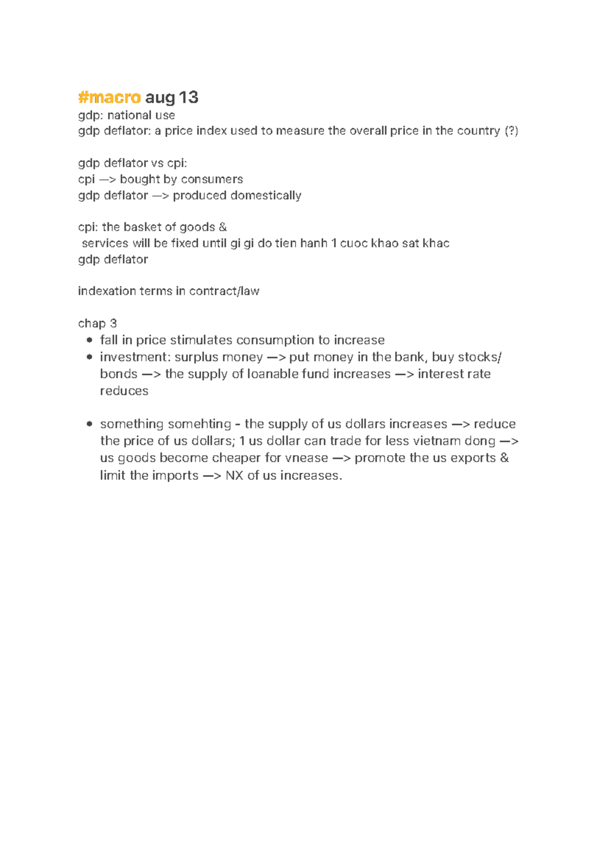 Macroeconomics Quick Notes: Key Concepts & GDP Analysis - Studocu
