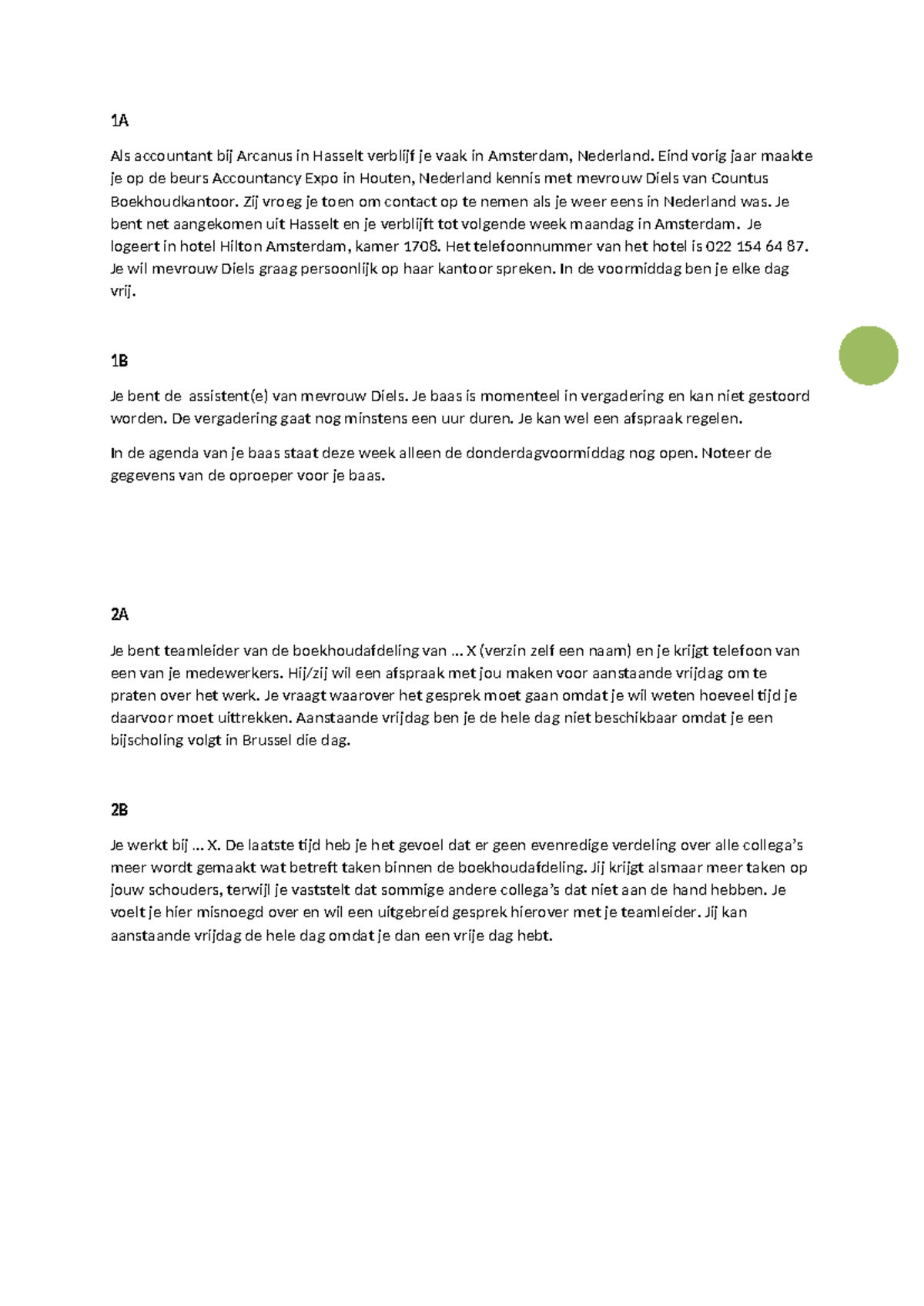 Telefoonsituaties - Ccccv: Communicatie en Afspraken in ...
