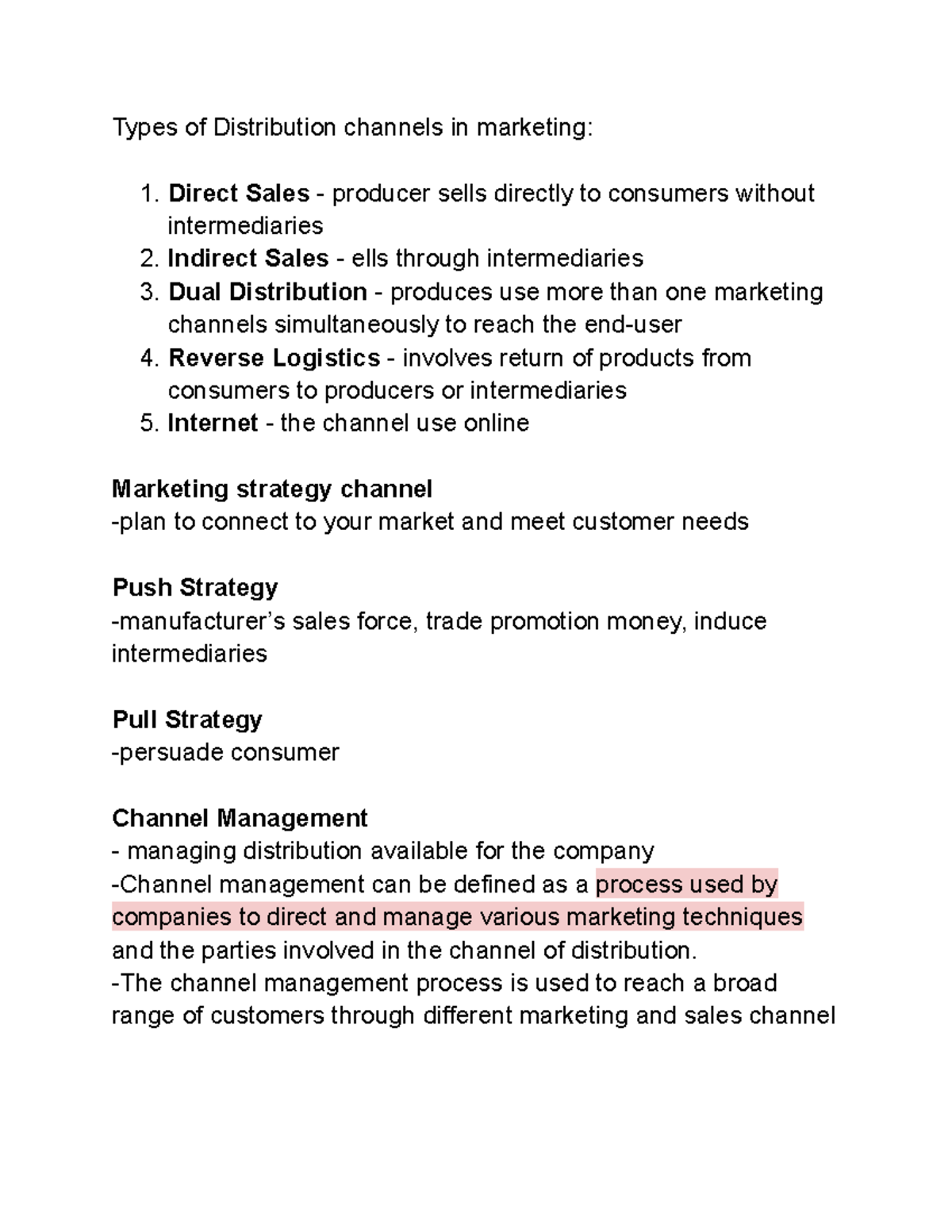 Channel Reviewer - Summary bachelor of science business ad - Types of ...