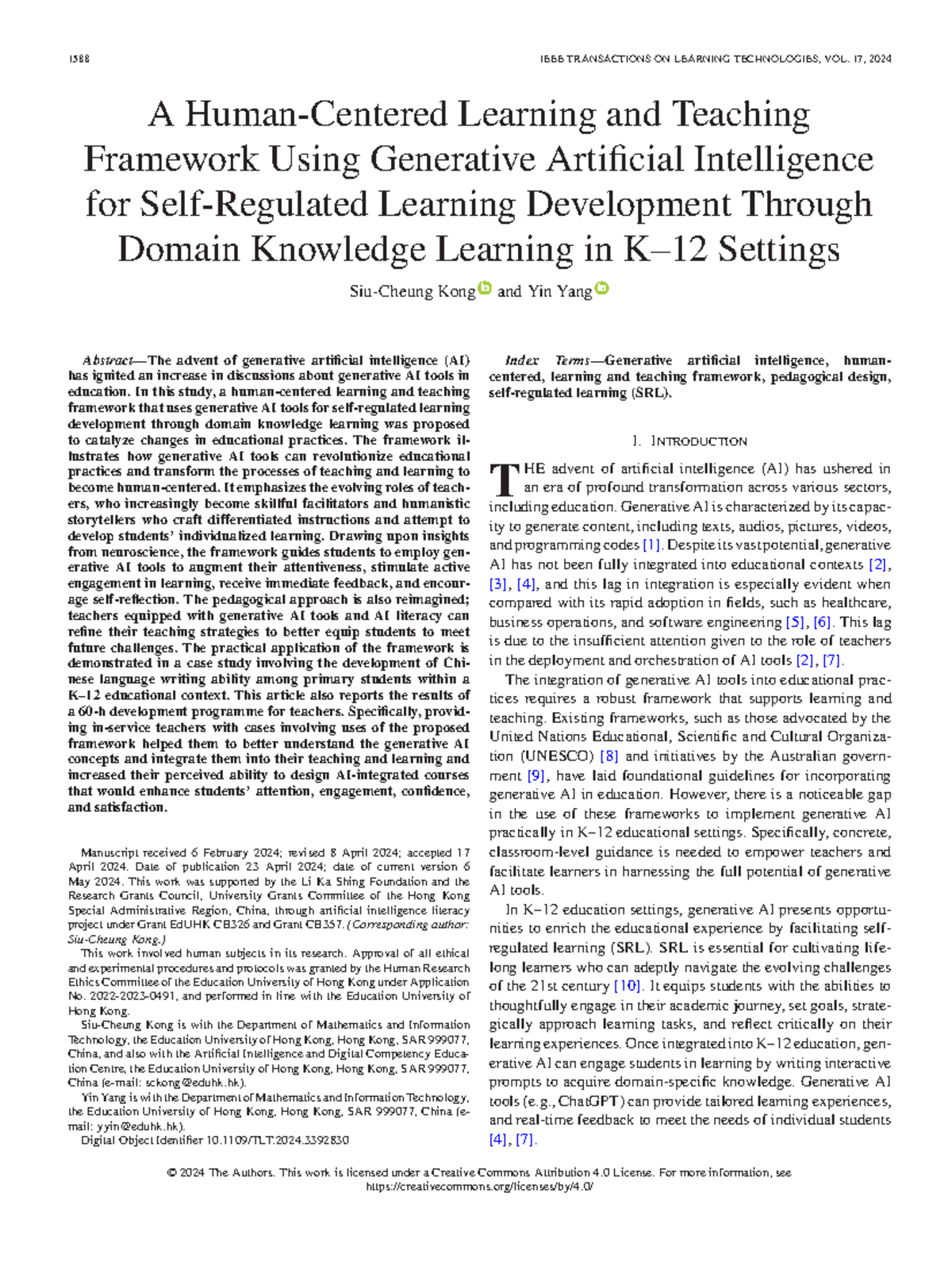 A Human-Centered Learning Framework for Generative AI in K12 Education ...