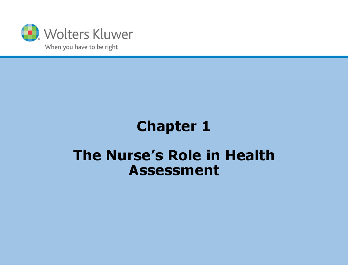 NUR 101: Health Assessment in Nursing - Processes and Frameworks - Studocu