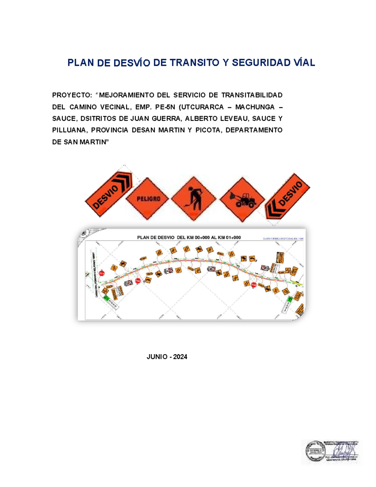 PLAN DE DESVÍO VEHICULAR Y SEGURIDAD VIAL - PROYECTO EMP. PE5N - Document Preview