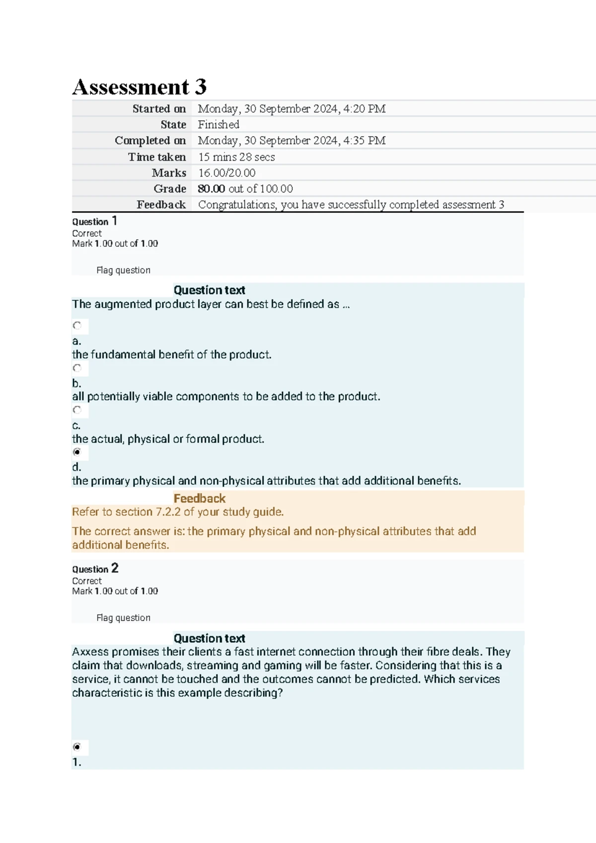 Assessment 3 Review - IOP1501 - Submission Analysis and Feedback - Studocu