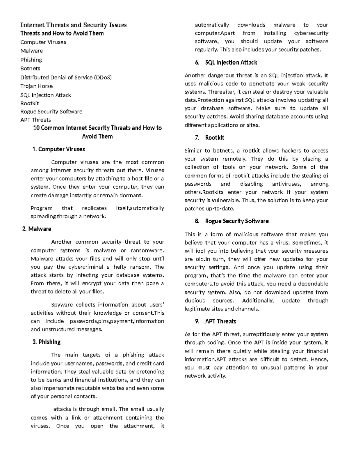 Internet Security Threats and Protection Strategies: A Comprehensive ...