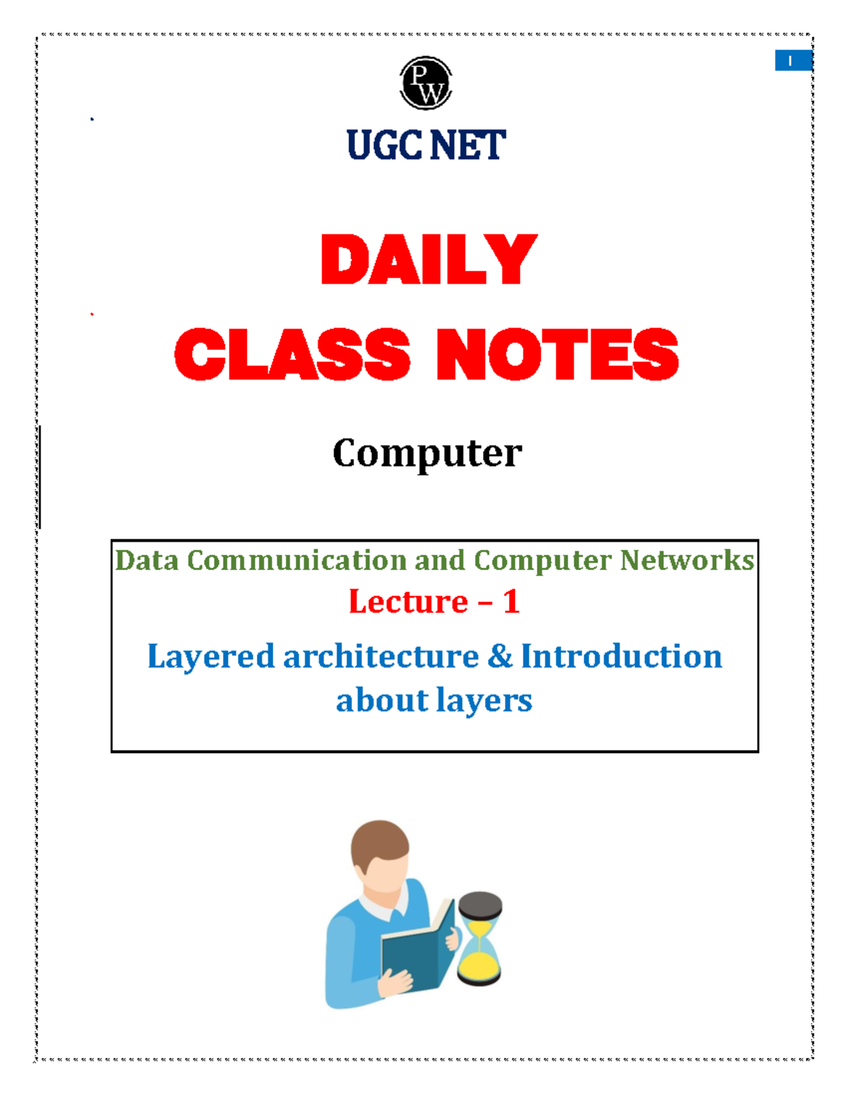 1 UGC NET DAILY CLASS NOTES: Computer Data Communication & Networks ...