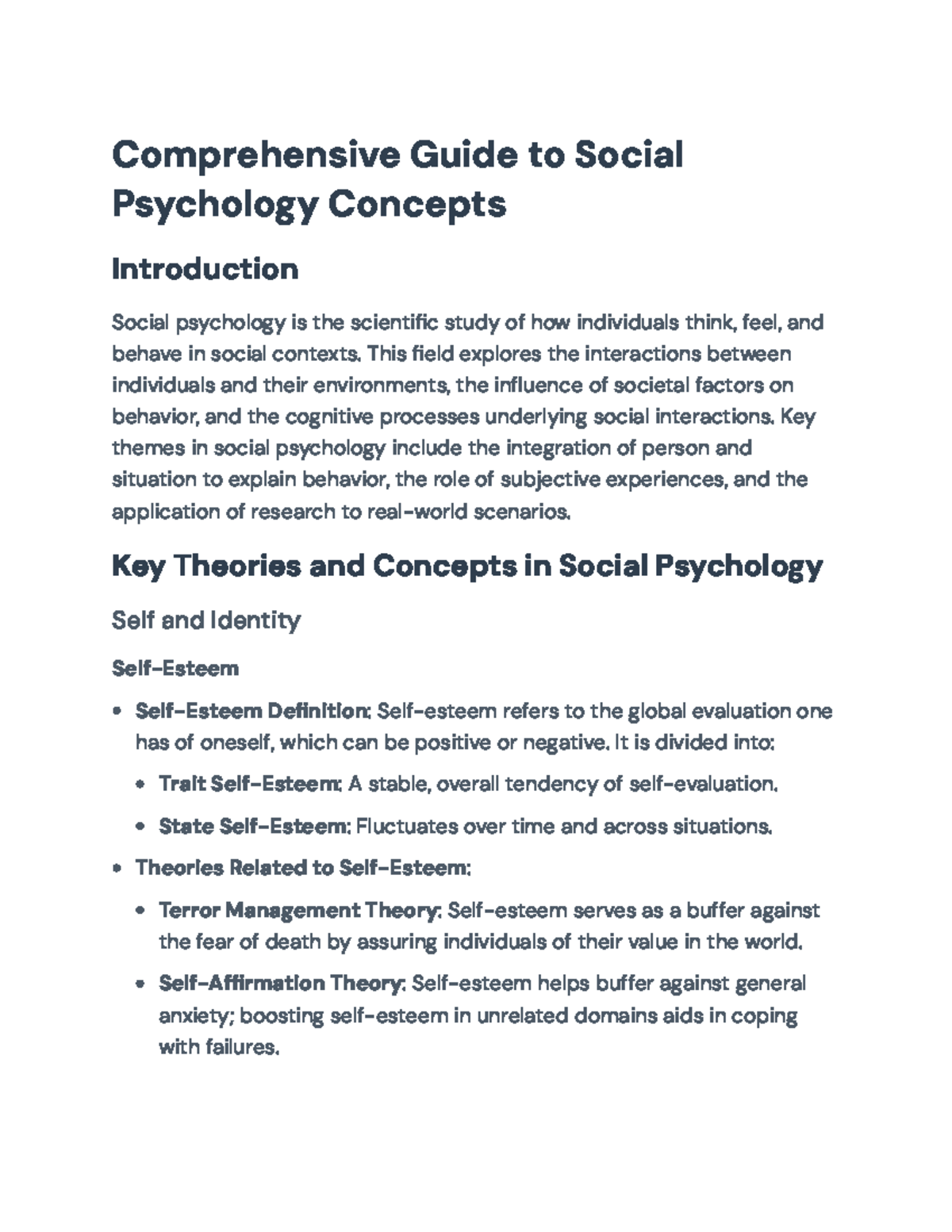 Comprehensive Guide to Social Psychology Concepts and Theories ...