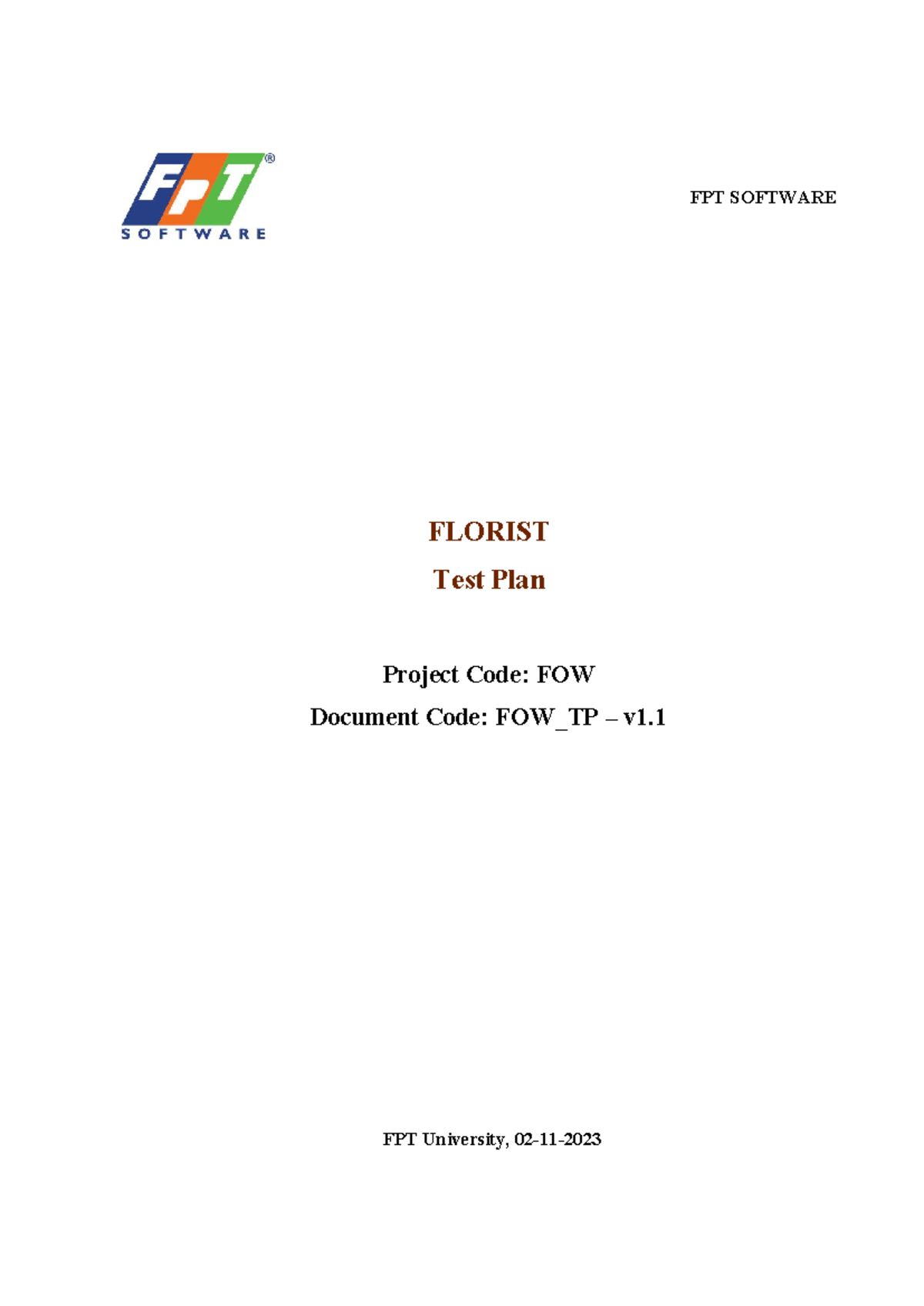 FOW 700139414-Lab1: Test Plan for Flower Shop Website 1.0 - Studocu