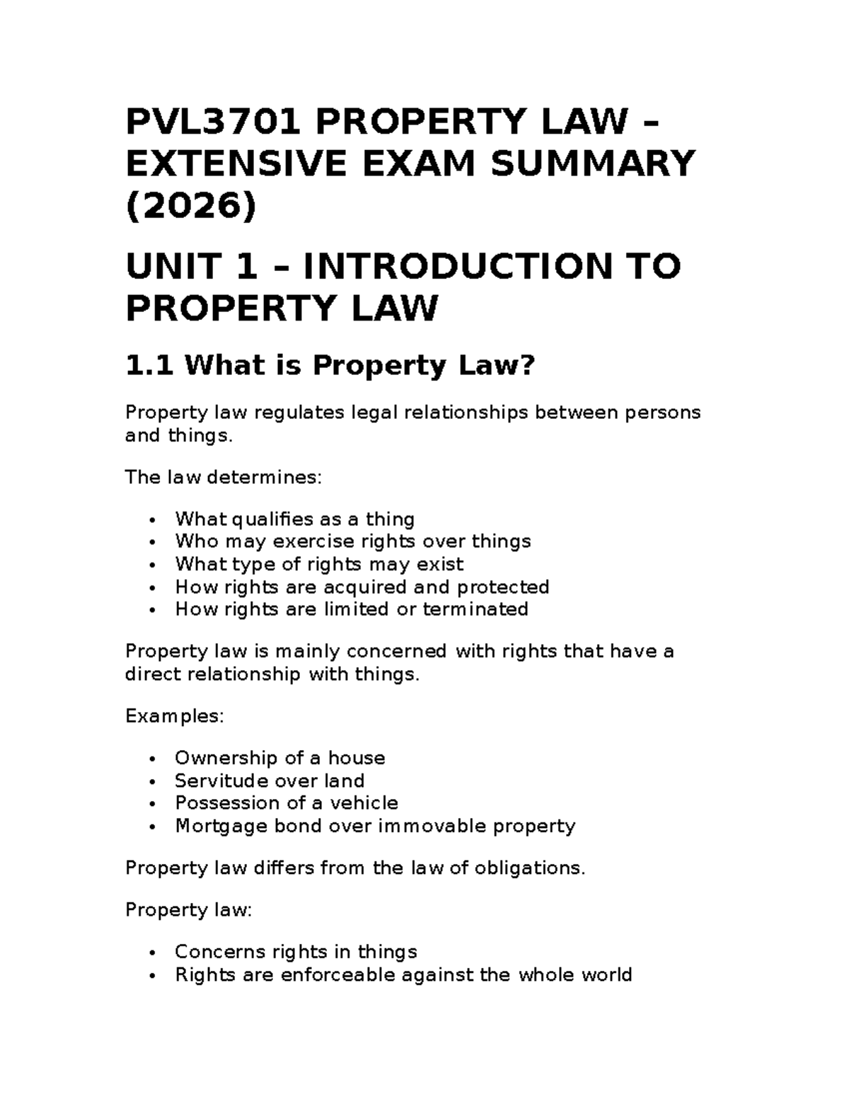PVL3701 Property Law Final Exam Summary (2026) - Studocu