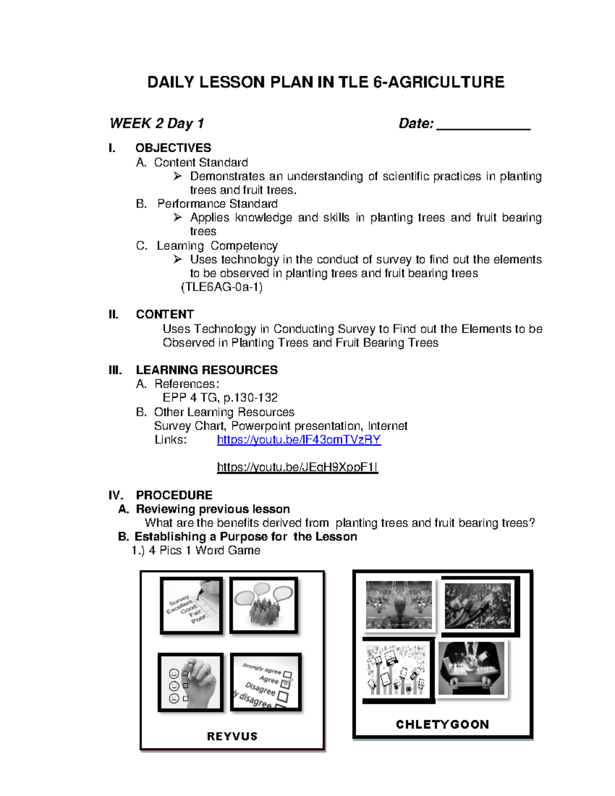 Grade 6 TLE Agriculture DLP - Week 2 Daily Lesson Plans - Studocu